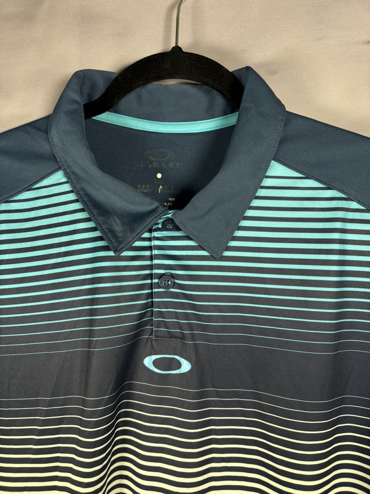 Oakley × Vintage Vintage Oakley Center Logo Stripped Blue Men’s Polo Shirt Size US L / EU 52-54 / 3 - 5 Thumbnail