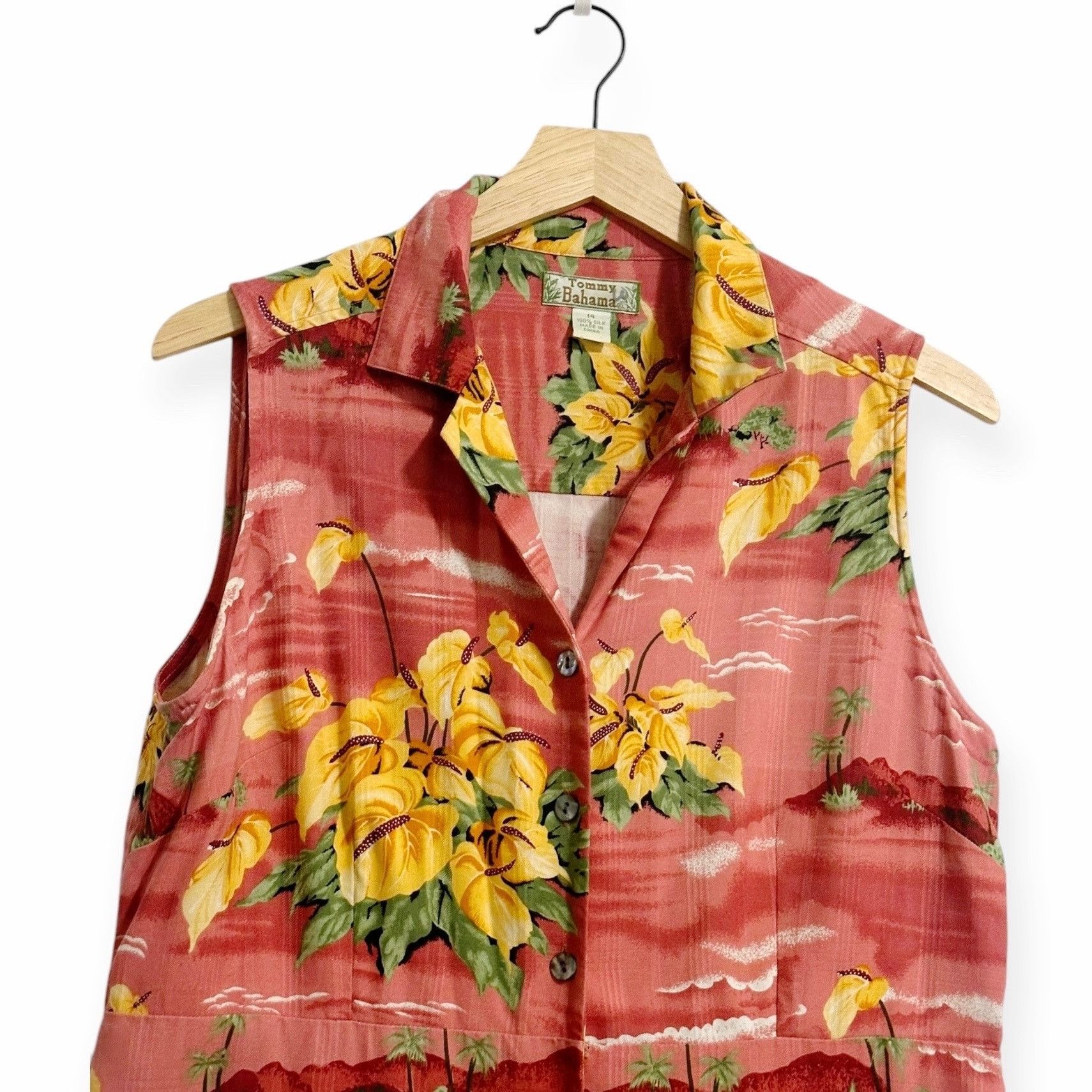 Tommy Bahama Tommy Bahama Silk Sleeveless Shirt Dress, Size 14, Hawaiian Size XL / US 12-14 / IT 48-50 - 12 Thumbnail