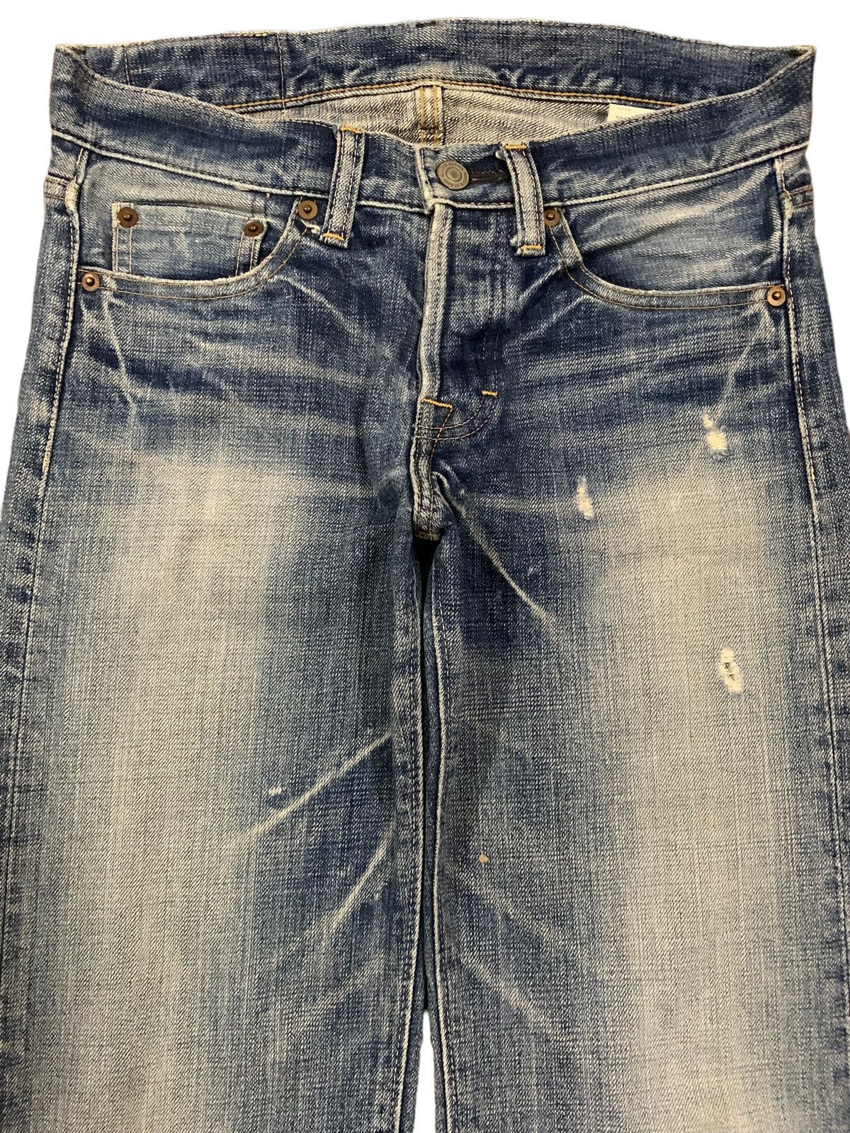 Japanese Brand Vintage Y2K Quadro Medio Button Fly Distressed Grunge Jeans Size US 29 - 3 Thumbnail