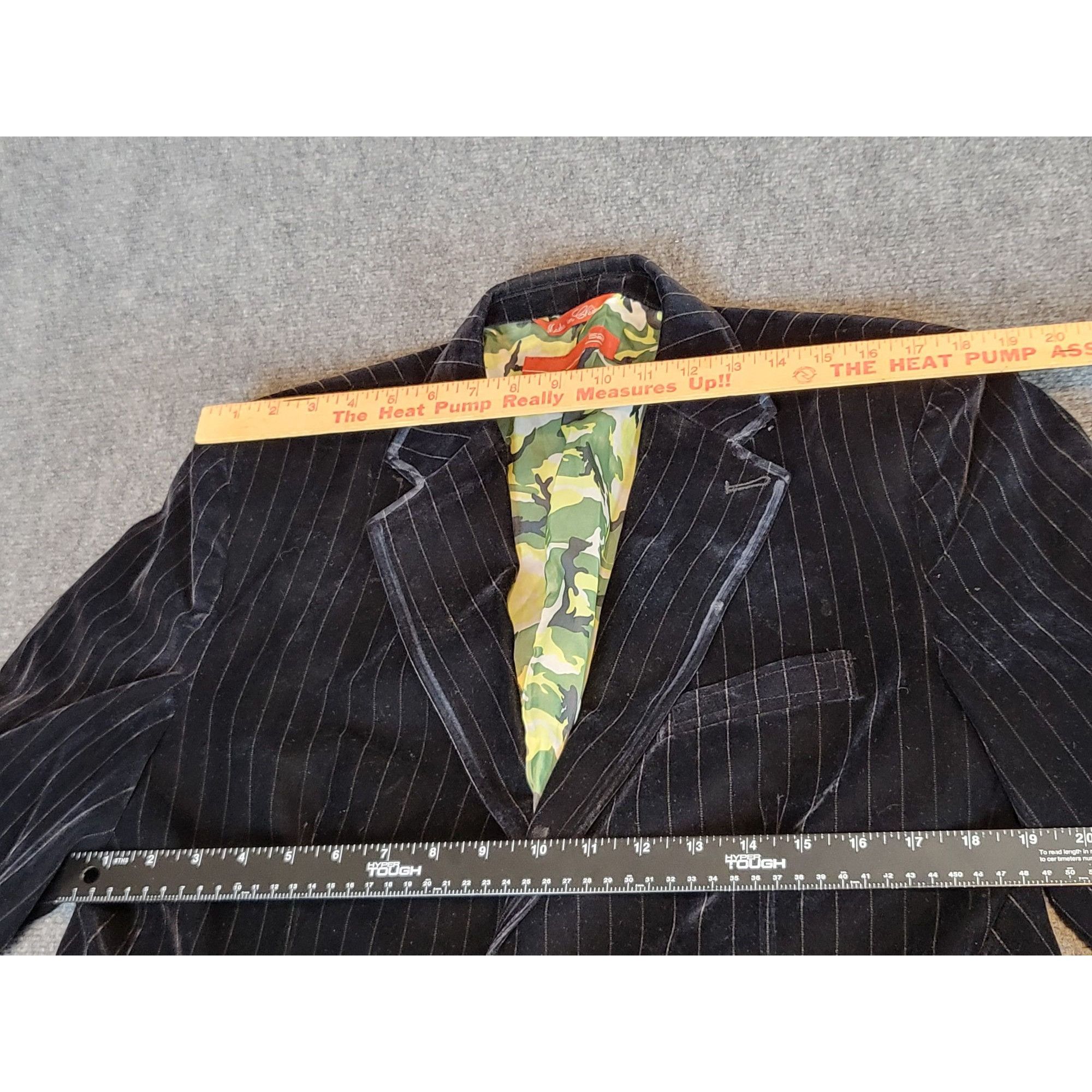 Other B'52 Striped Velour Blazer Men Sz L Black Two Button Designe Size 40R - 7 Thumbnail