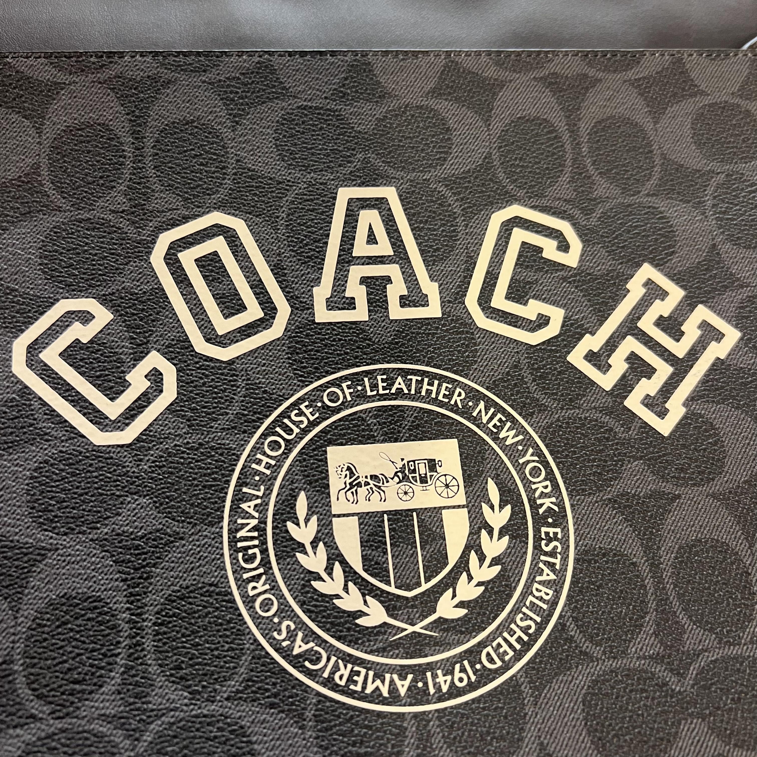COACH Laptop Case In Signature Canvas With Varsity Motif