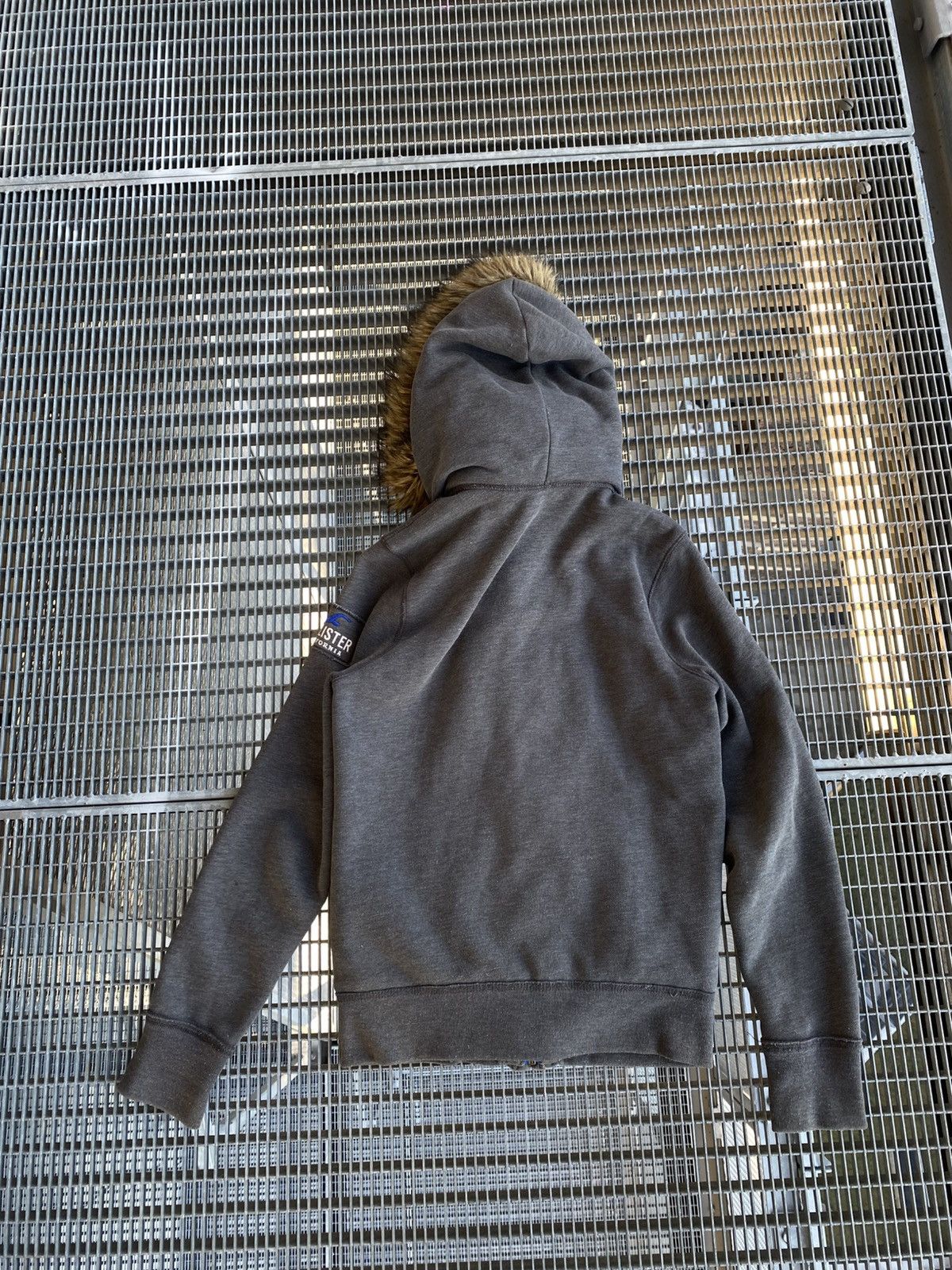 Streetwear Hollister Y2K Fur Double Zip Hoodie Sweaters Knitwear