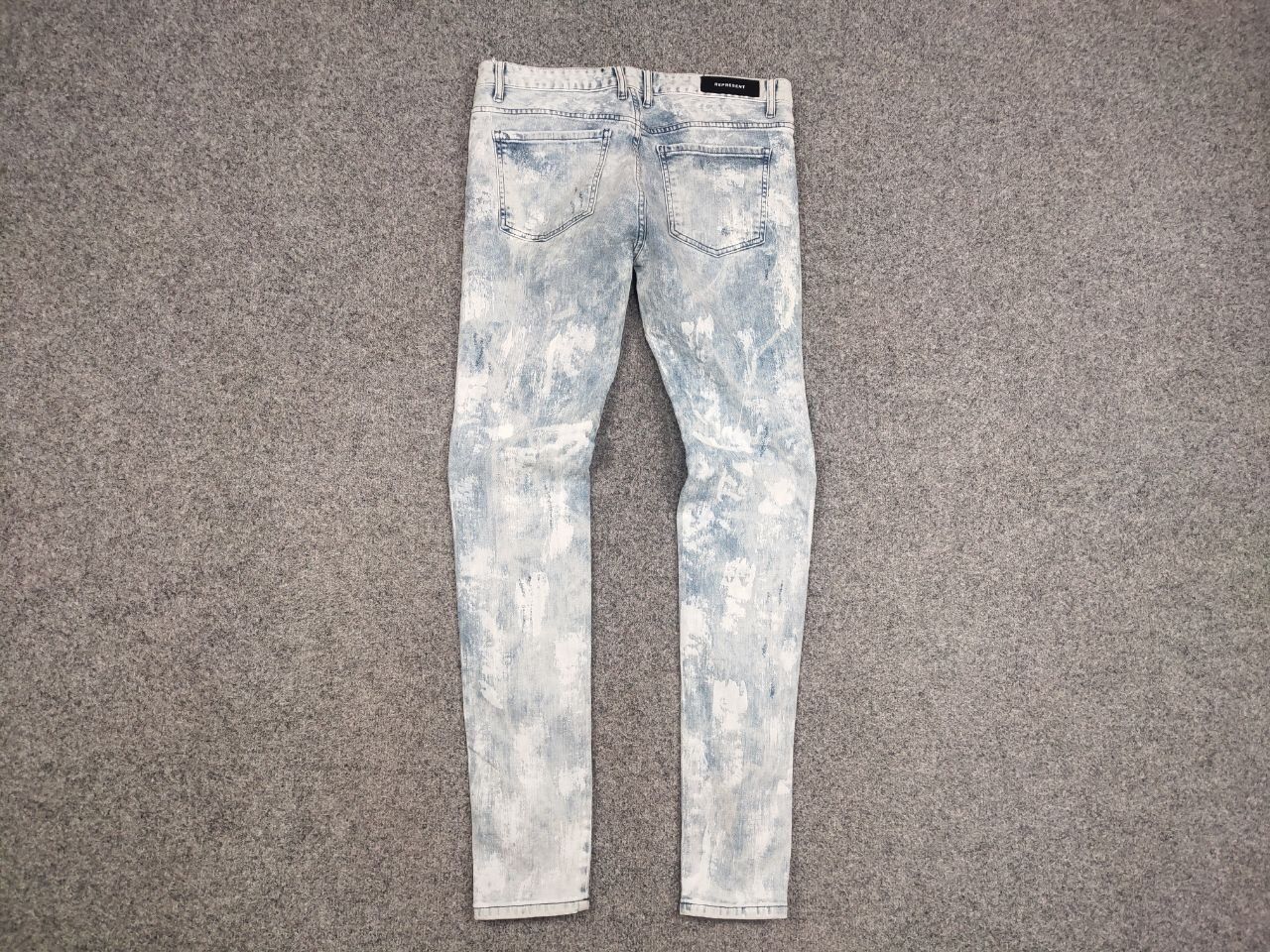 Represent Clo. Represent Design Blue Distressed Painted Denim Slim Jeans Size US 34 / EU 50 - 10 Thumbnail