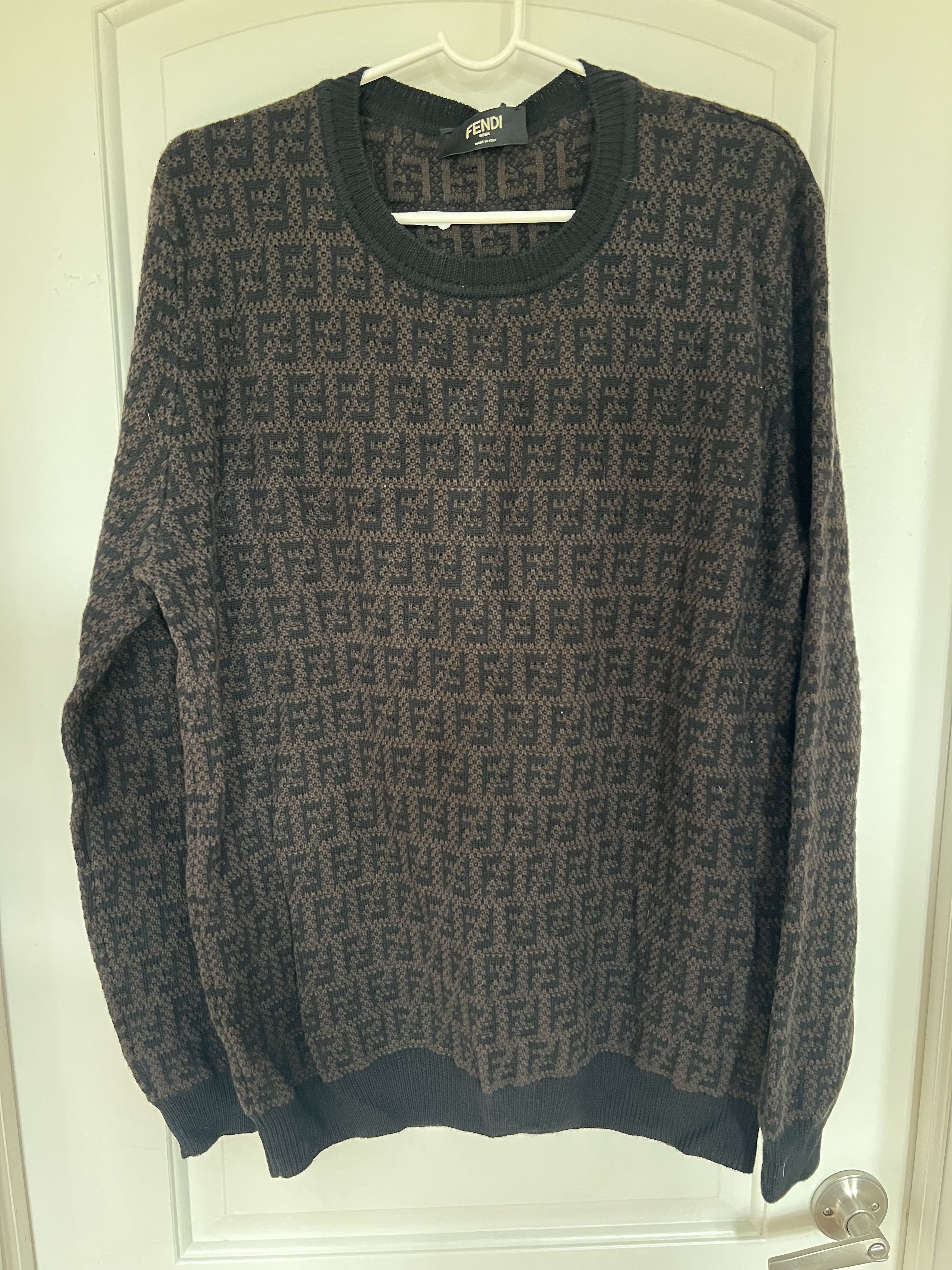 Fendi Fendi FF Monogram Jacquard Sweater Size US XXL / EU 58 / 5 - 1 Preview