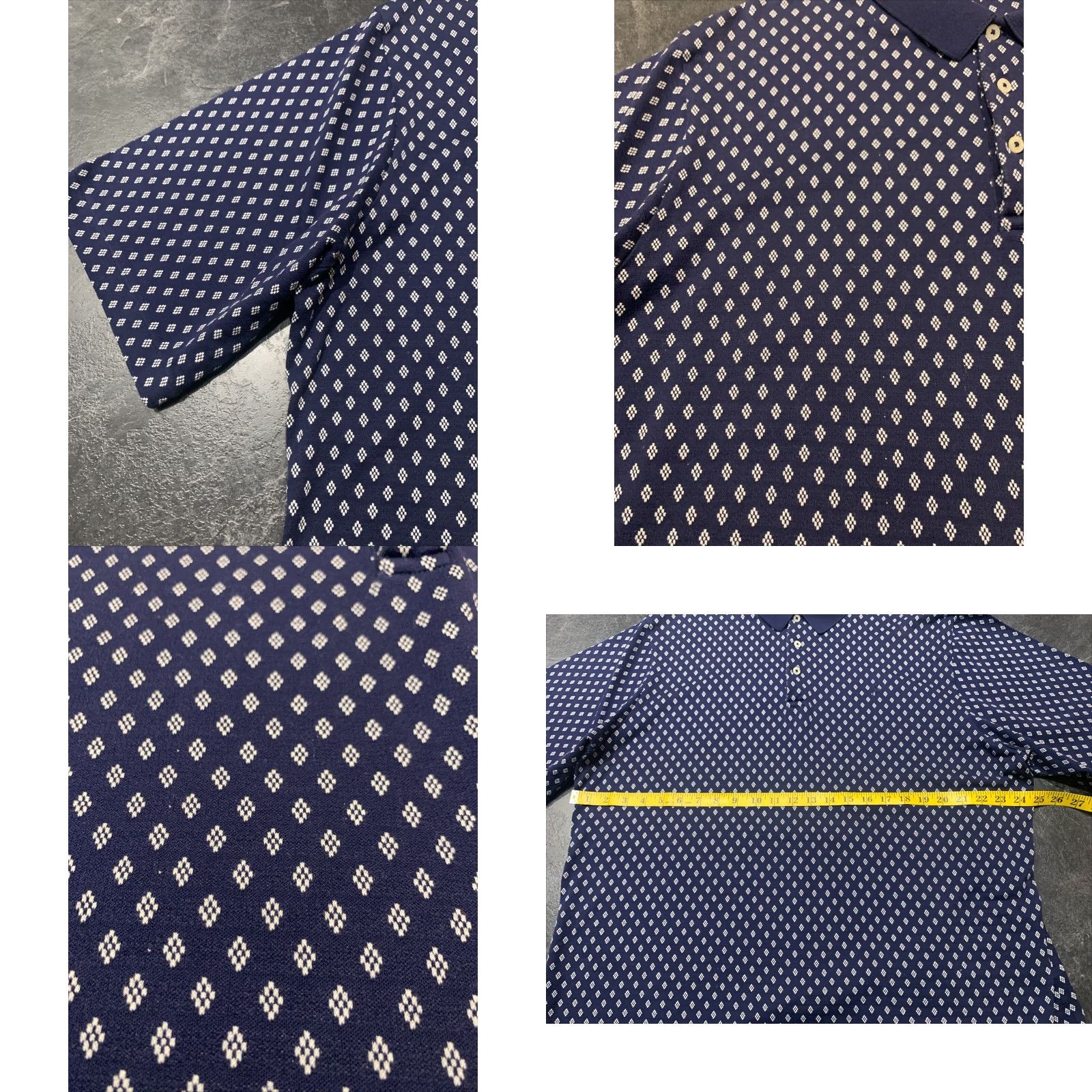 Polo Ralph Lauren VINTAGE Polo Golf Ralph Lauren XL Polo Shirt Blue White Geometric 90s Mens Size US XL / EU 56 / 4 - 8 Thumbnail