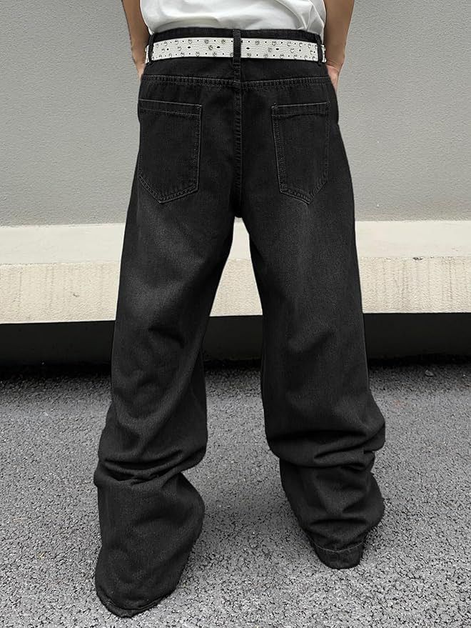 (quality) Japanese opium baggy stacked denim