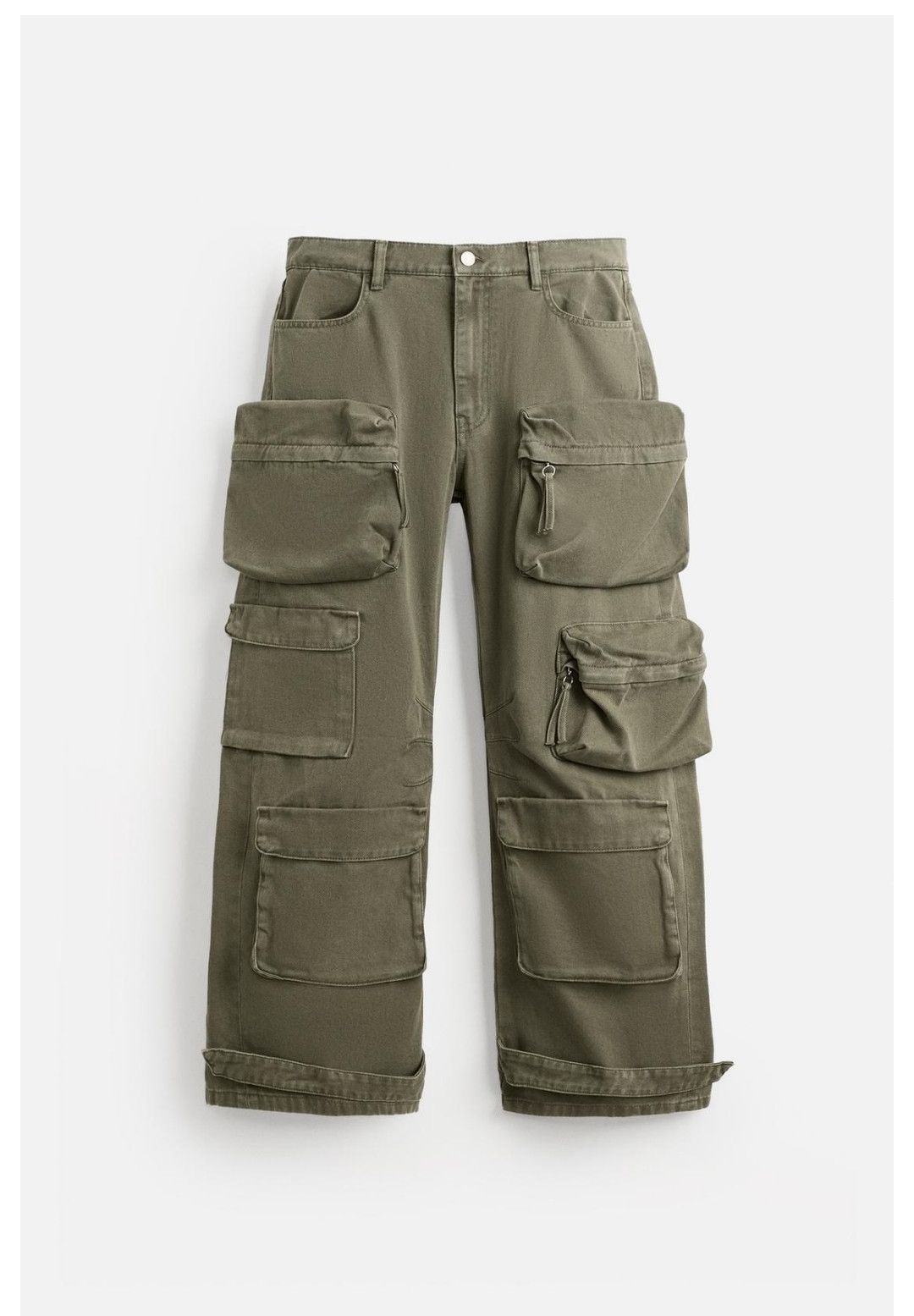 Zara Zara Cargo relaxed fit trousers fadded effect Multipocket, Size US 30 / EU 46 - 1 Thumbnail