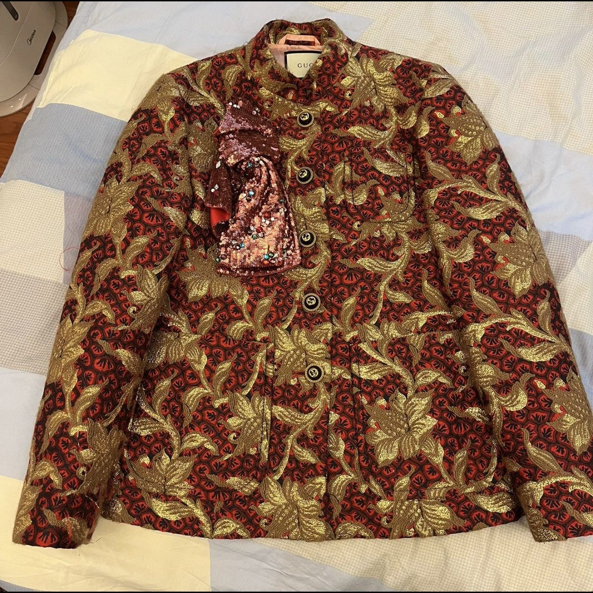 Gucci Rare GUCCI Floral Jacquard Jacket Size S / US 4 / IT 40 - 1 Thumbnail