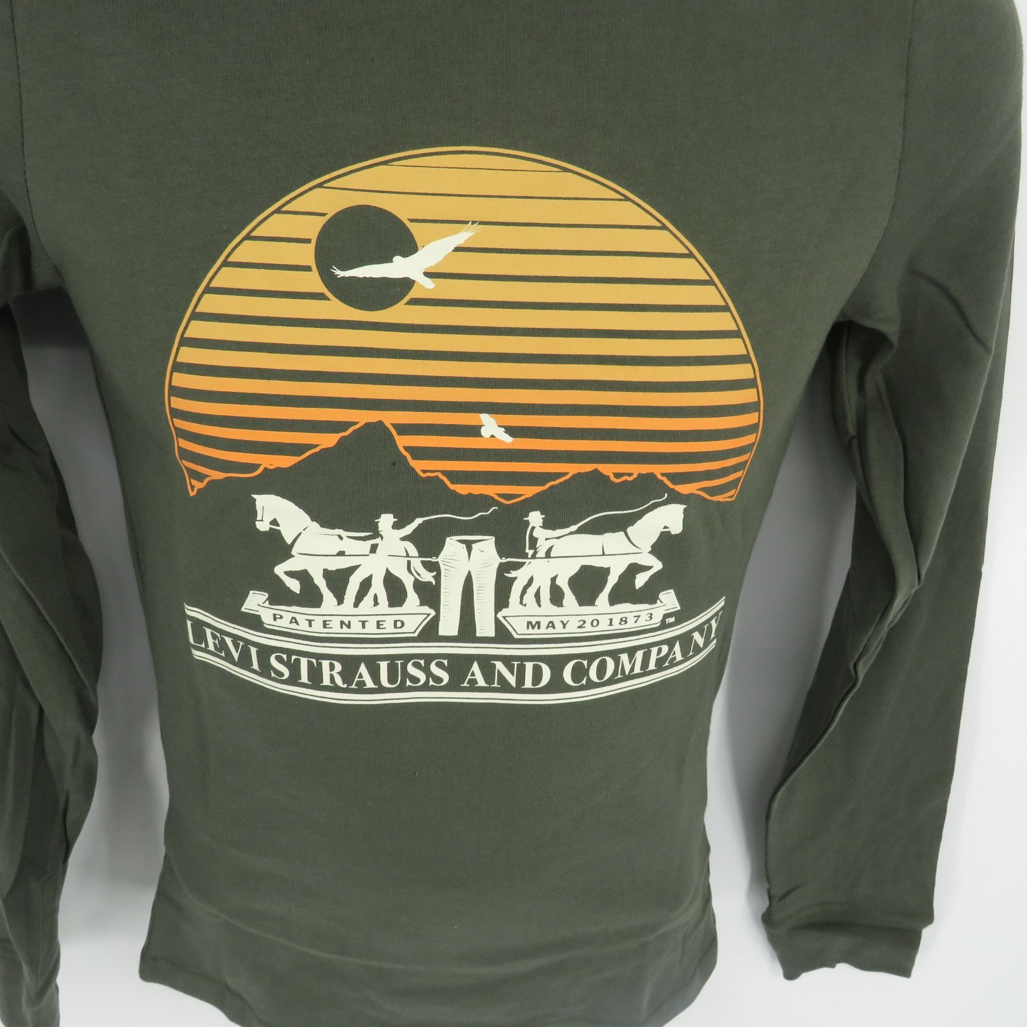 Levi's Levis Men's XXL Green Long Sleeve Graphic Tee Sunset Horse N Size US XXL / EU 58 / 5 - 3 Thumbnail