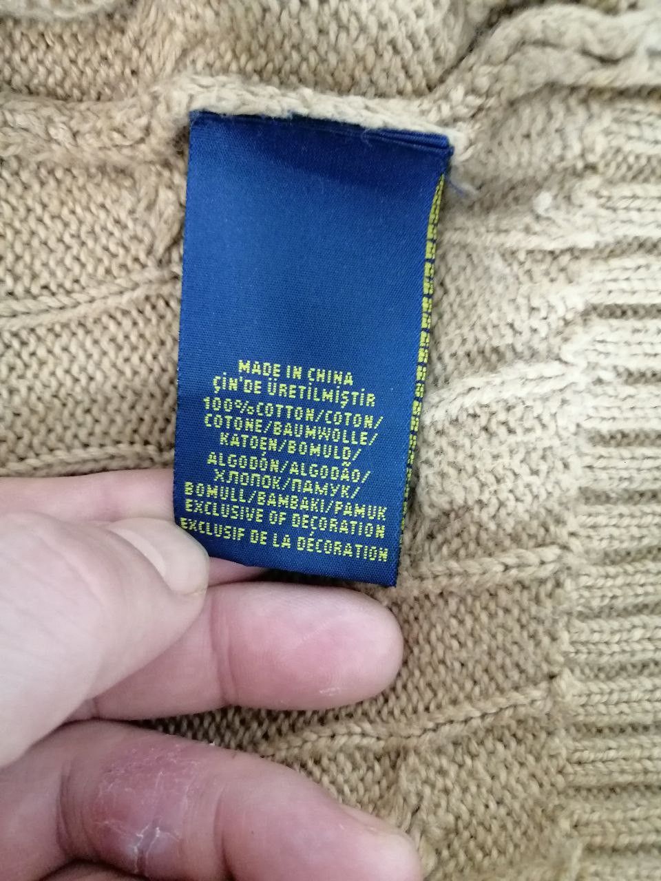 Polo Ralph Lauren × Vintage Polo Ralph Lauren Mens Kable Knit Cotton Sweater Size US L / EU 52-54 / 3 - 6 Thumbnail