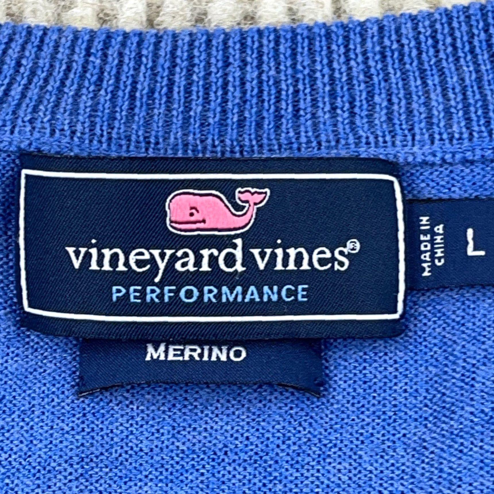 Vineyard Vines Vineyard Vines Sweater Men Large Performance Merino Wool Blend V Neck Preppy Size US L / EU 52-54 / 3 - 5 Thumbnail