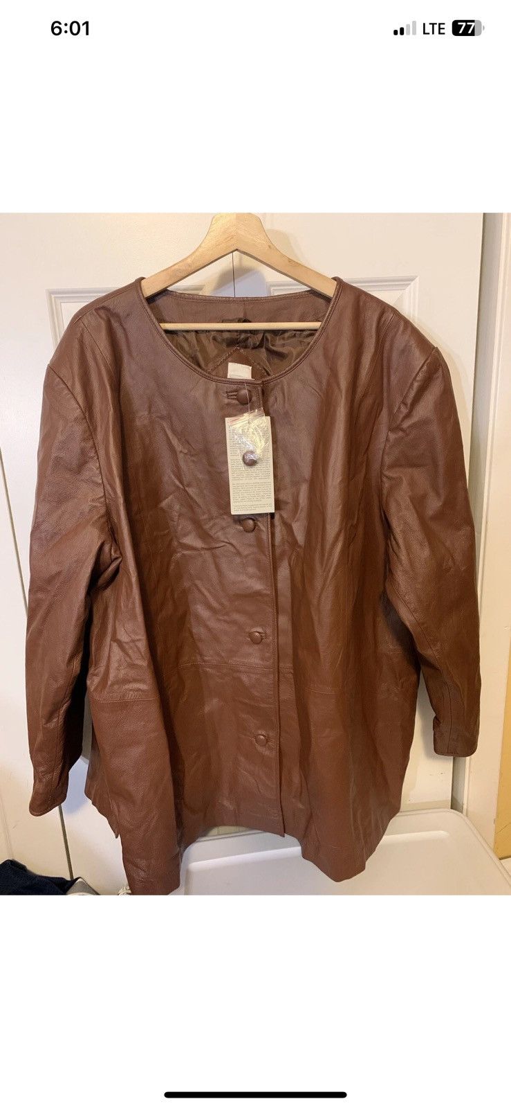 Other Roaman’s womens sz 34 leather top jacket brown Size 4XL / US 24-26 - 4 Thumbnail