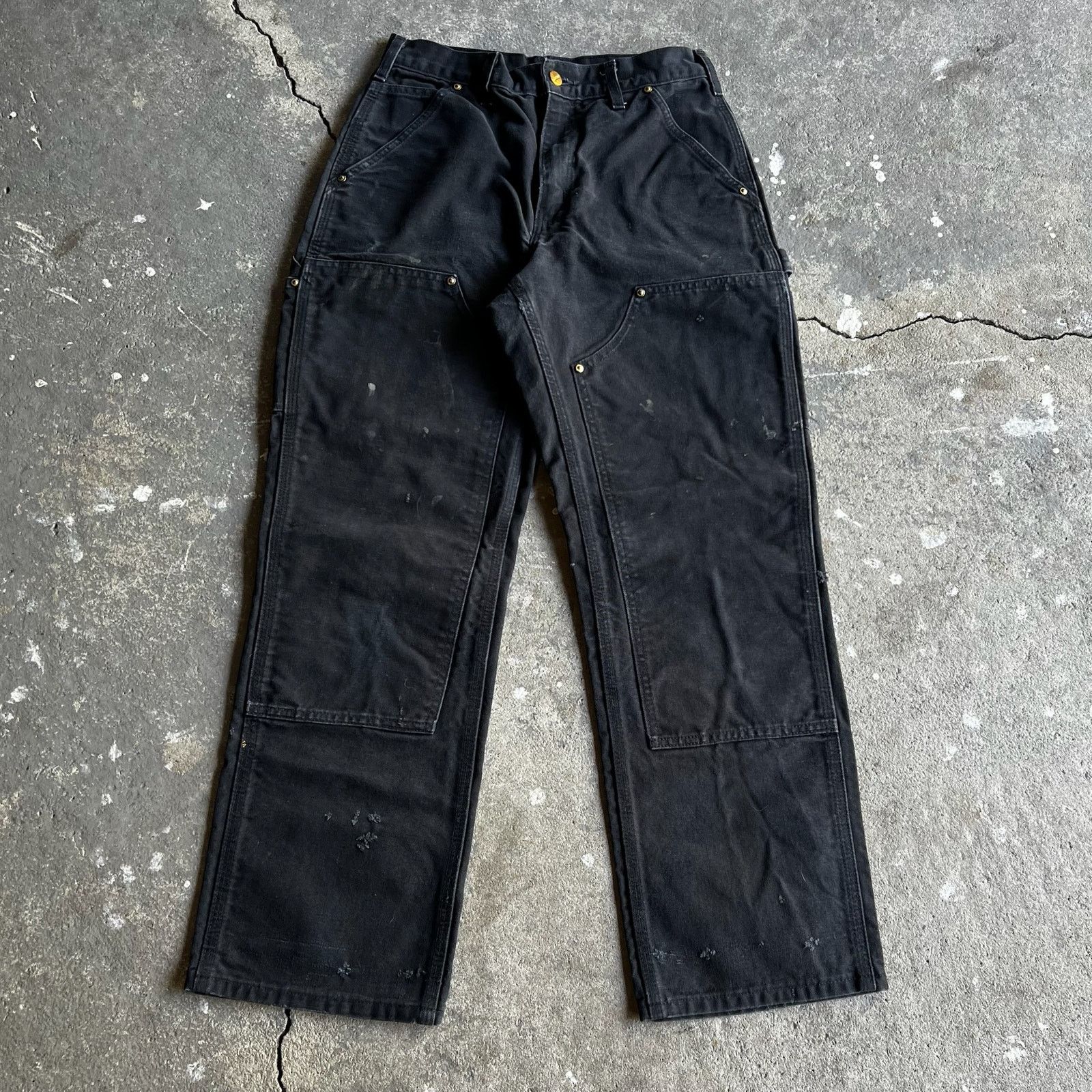 Carhartt × Vintage Carhartt black double knee work wear carpenter pants Size US 27 - 1 Thumbnail