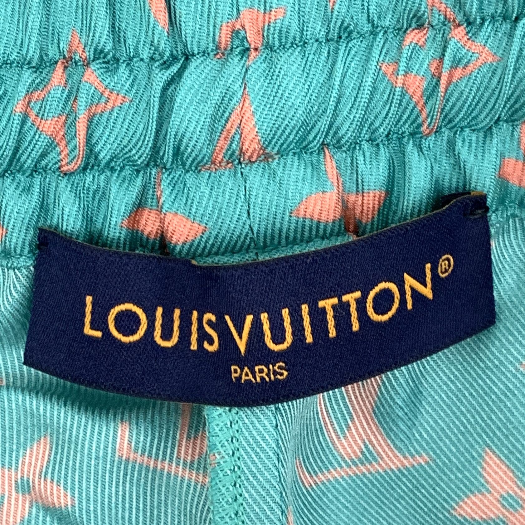 Louis Vuitton Louis Vuitton Monogram Silk Drawstring Shorts Green (46) Size US 30 / EU 46 - 5 Thumbnail