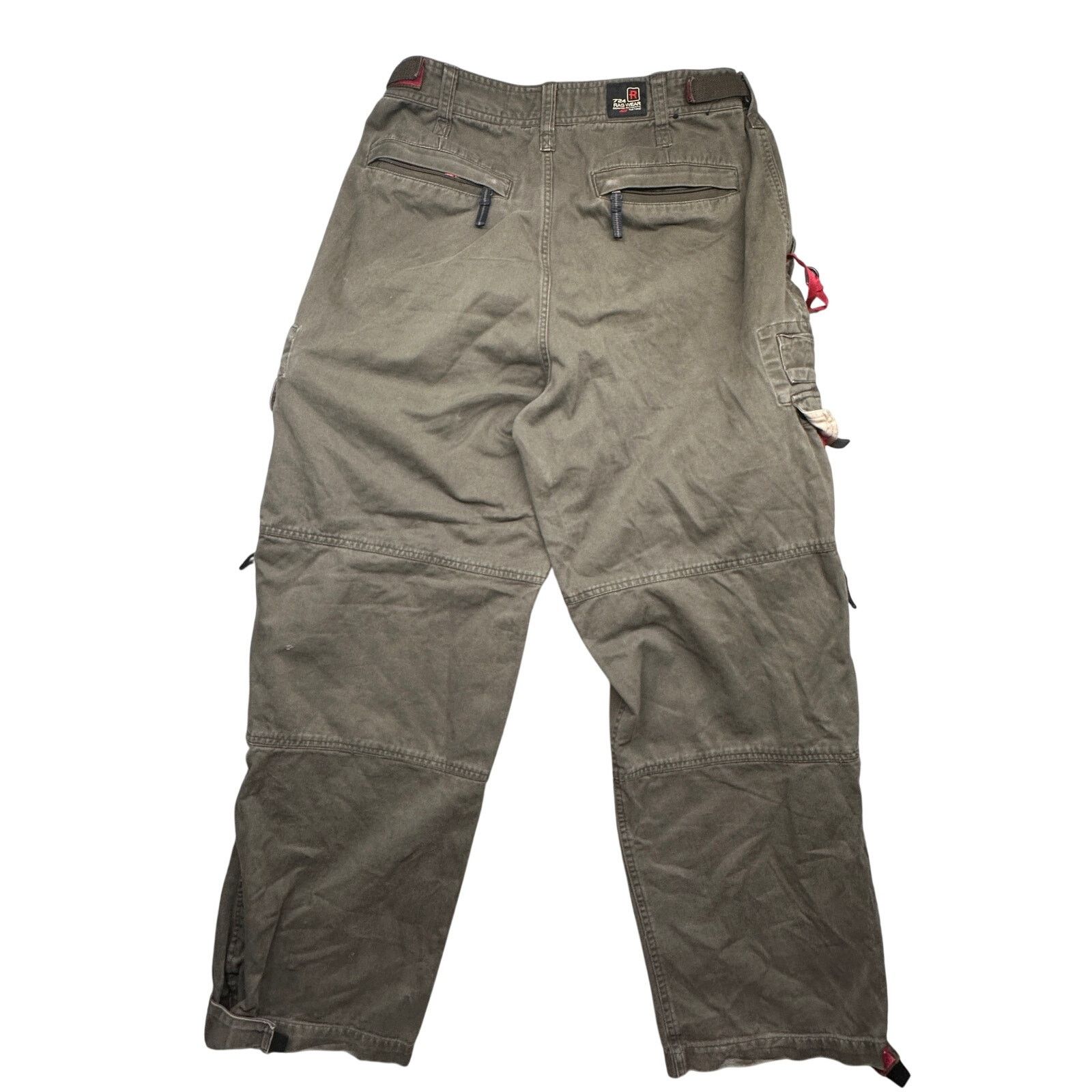 Other Vintage Rag Wear Cargo Pants Mens 36x30 Olive Adjustable Size US 36 / EU 52 - 2 Thumbnail