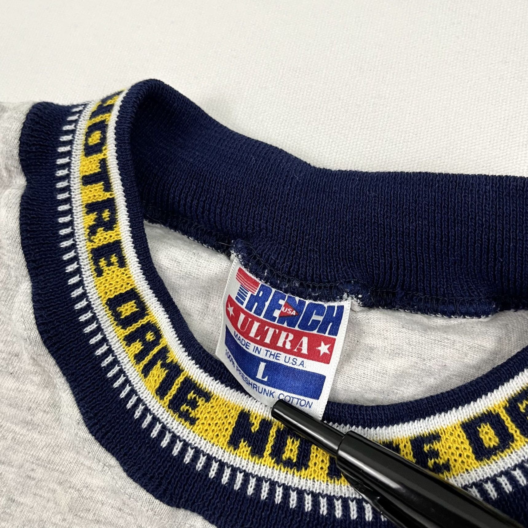 Etro VTG Notre Dame Fighting Irish Shirt Men Large Gray Ring Collar Retro Made in USA Size US L / EU 52-54 / 3 - 4 Thumbnail