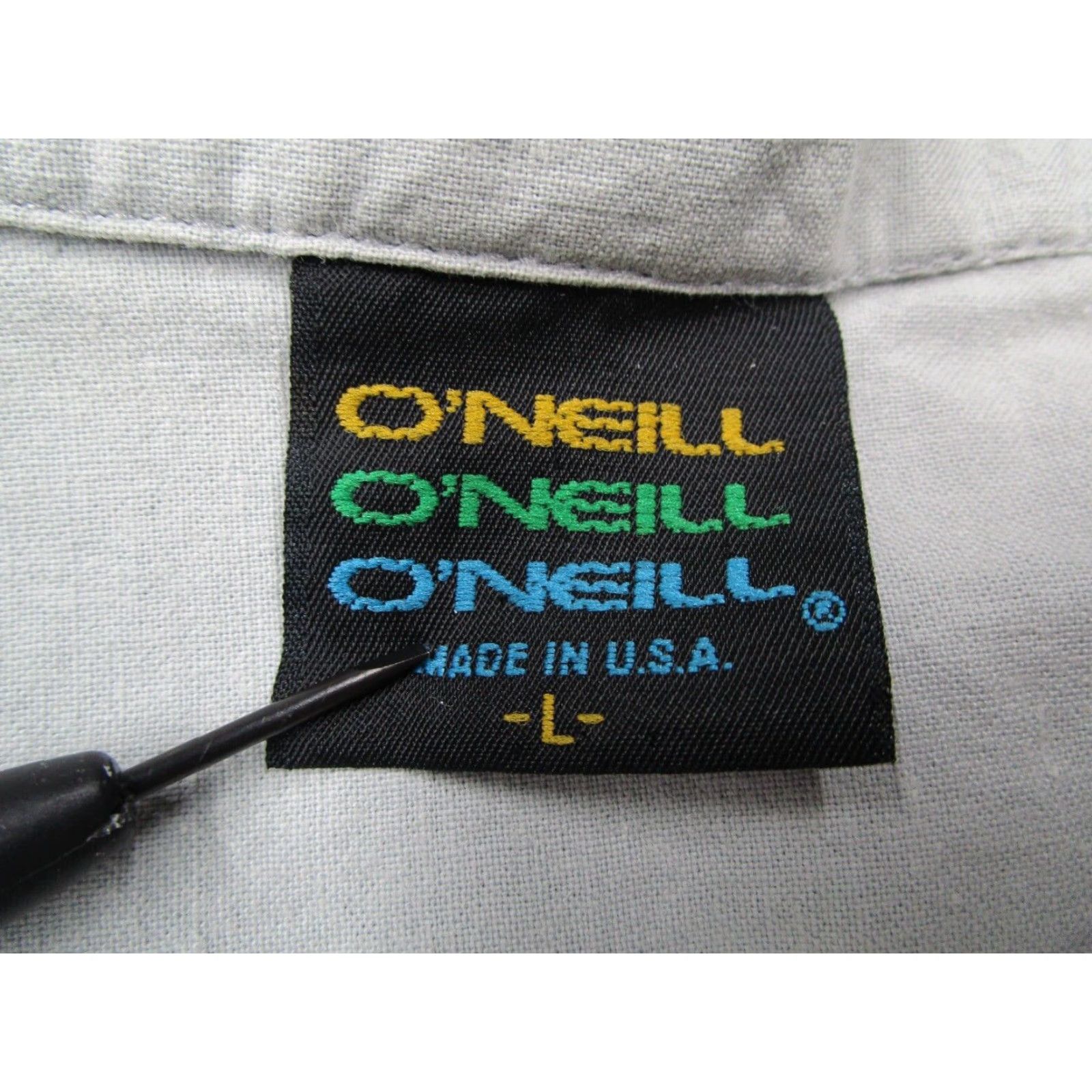 O'Neill O'Neill Vintage Gray Short Sleeve Button Up Shirt Mens Large Cotton Size US L / EU 52-54 / 3 - 3 Thumbnail