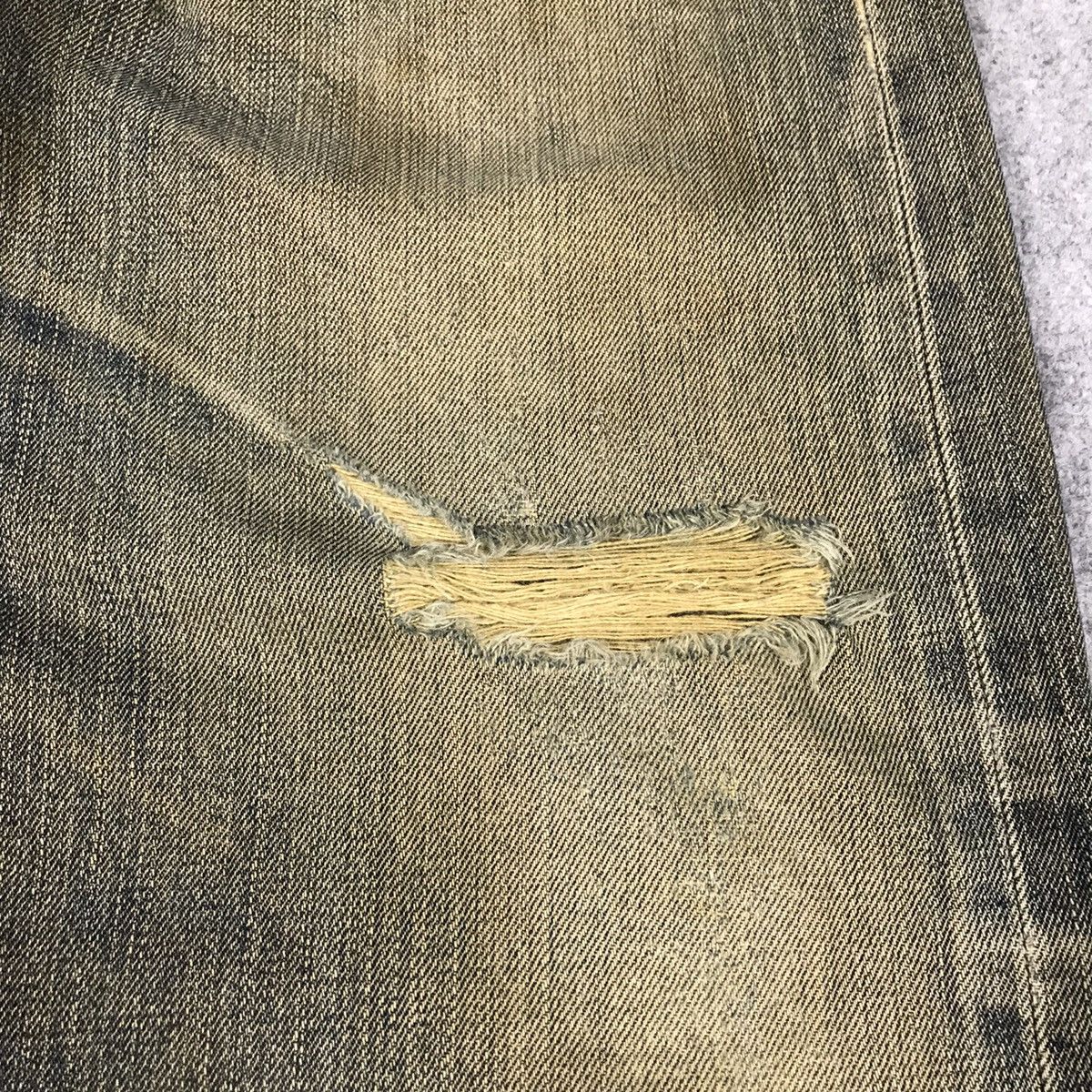 Japanese Brand RIPPED DISTRESSED RUST DENIM EDWIN JAPAN DENIM PANTS Size US 28 / EU 44 - 5 Thumbnail