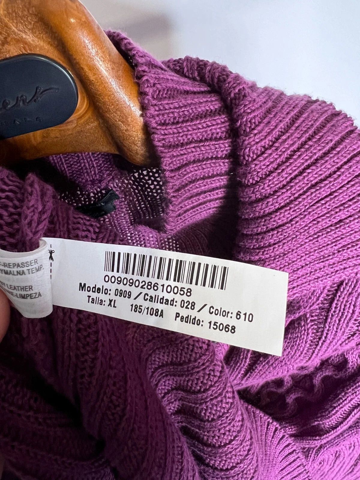 Massimo Dutti Massimo Dutti Purple Cable Knit Sweater XL Linen Cotton Size XL / US 12-14 / IT 48-50 - 15 Thumbnail
