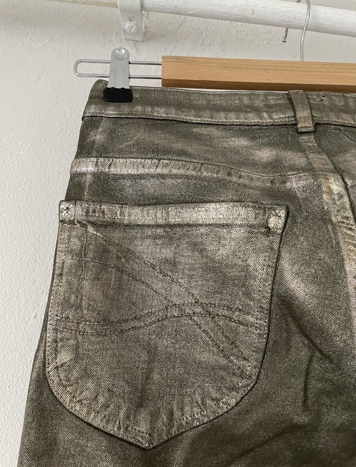 Lee × Vivienne Westwood Silver and Iridescent Jeans Size US 27 - 9 Thumbnail