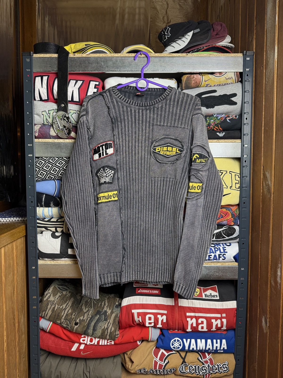 Diesel Crazy Japan Diesel Style Faded Rib Striped Knit Sweater Y2K Size US L / EU 52-54 / 3 - 1 Thumbnail