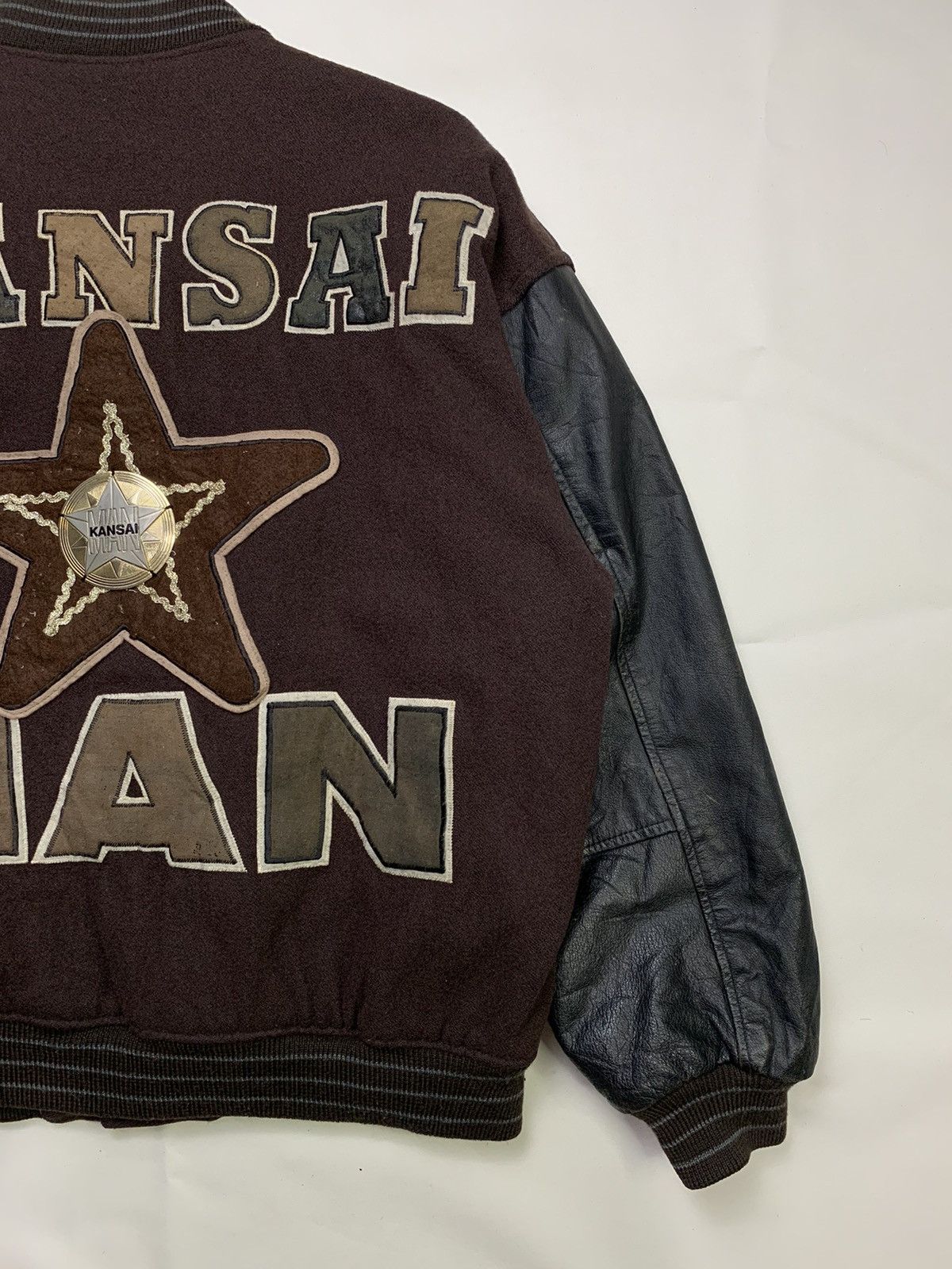 Kansai Yamamoto Vintage Yamamoto Kansai Wool Leather Jacket Size US XL / EU 56 / 4 - 9 Thumbnail