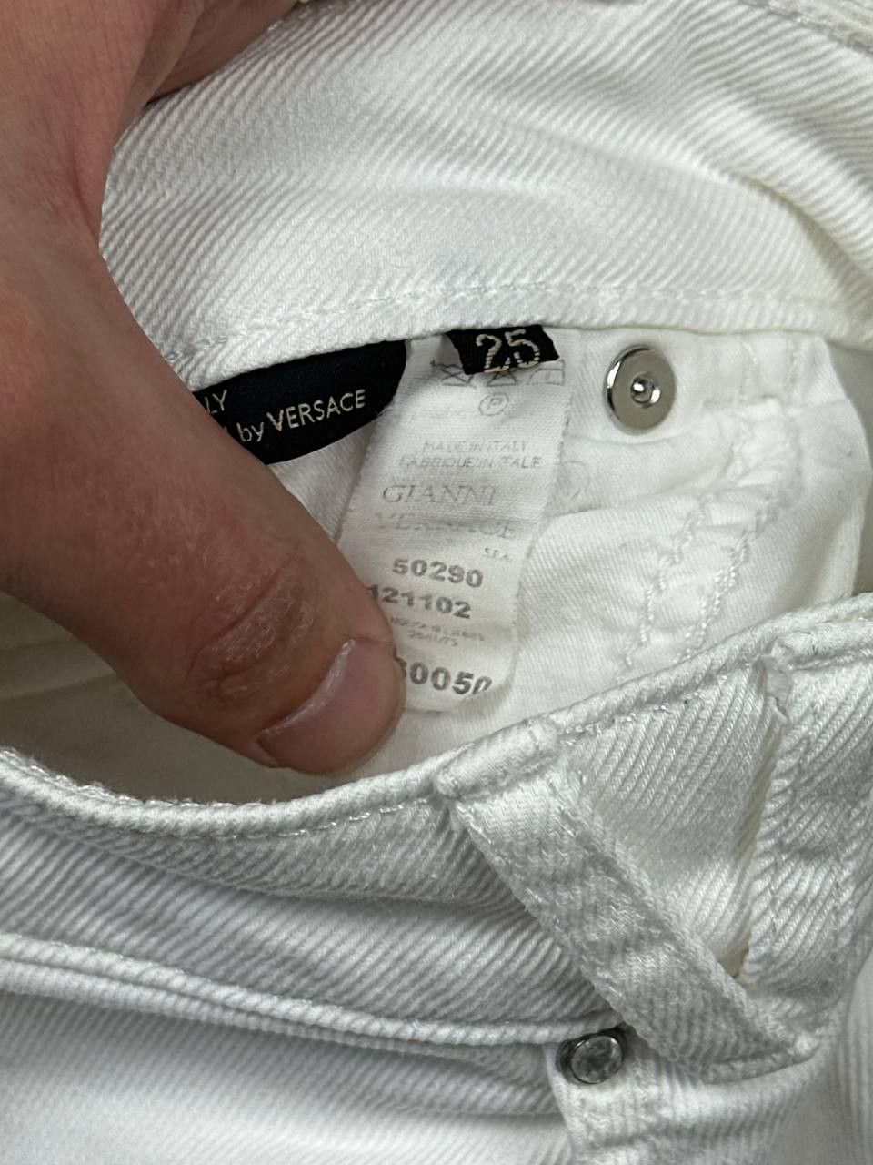 Versace Versace Summer White Denim Y2K Mini Skirt Size 25" / US 0 / IT 36 - 10 Thumbnail