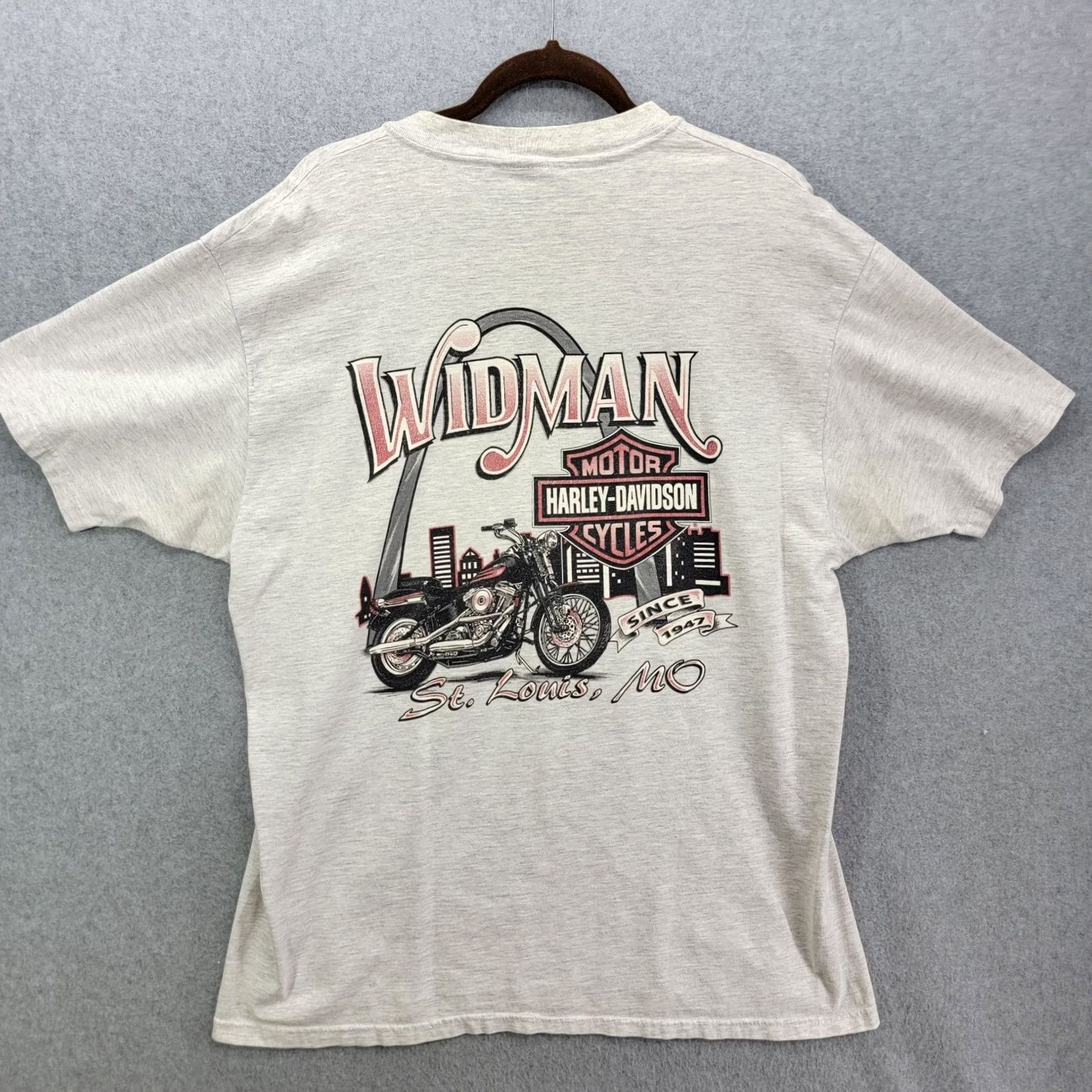 Harley Davidson HARLEY-DAVIDSON shirt XL Vintage Mens T-Shirt White 90s St Louis MO Logo Solid Cotton Crew Neck Size US XL / EU 56 / 4 - 4 Thumbnail