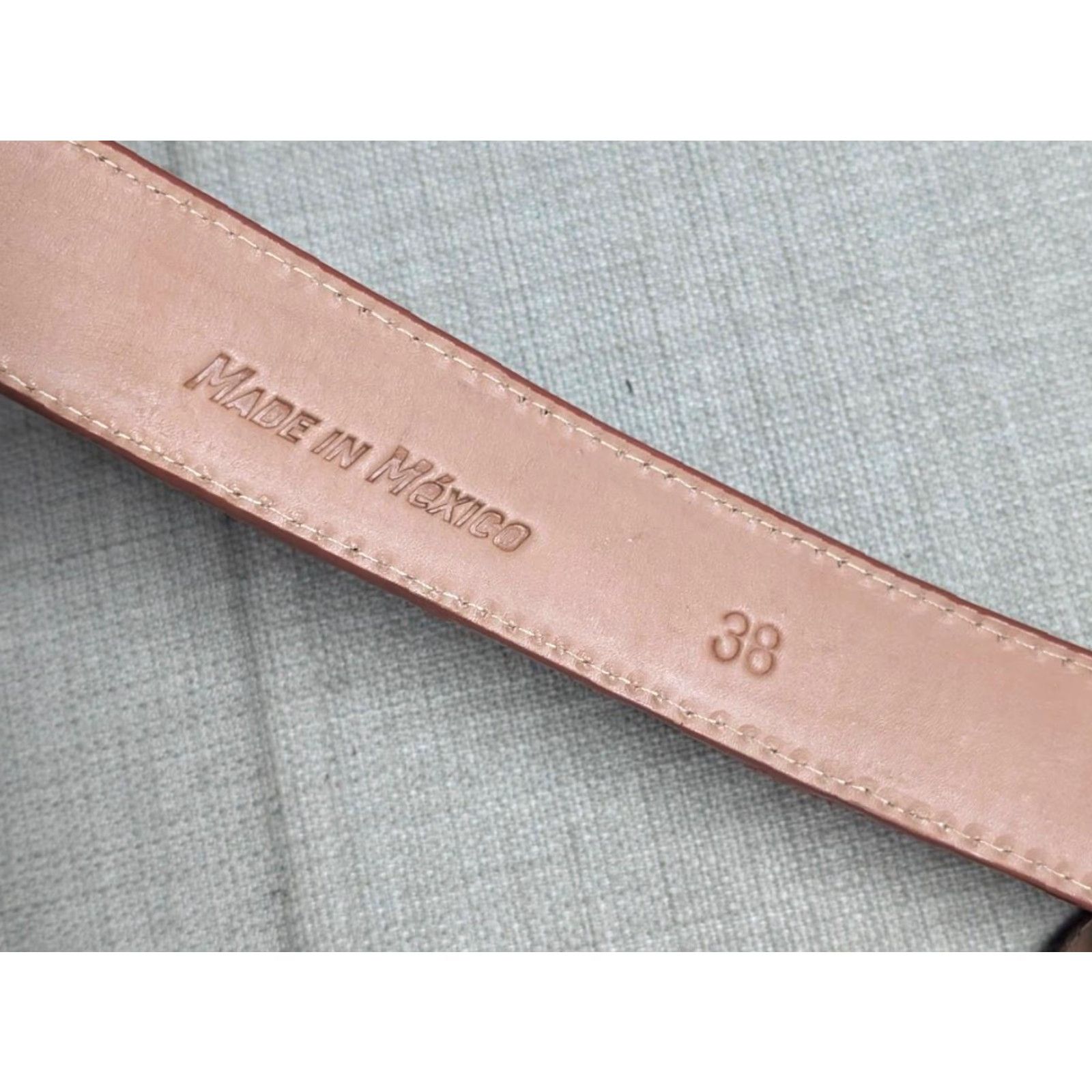 Vintage VINTAGE leather belt Ostrich print brown Western 40 belt Men Ostrich COWBOY rodeo leather lined Buckle removable buckle Size 40 - 5 Thumbnail