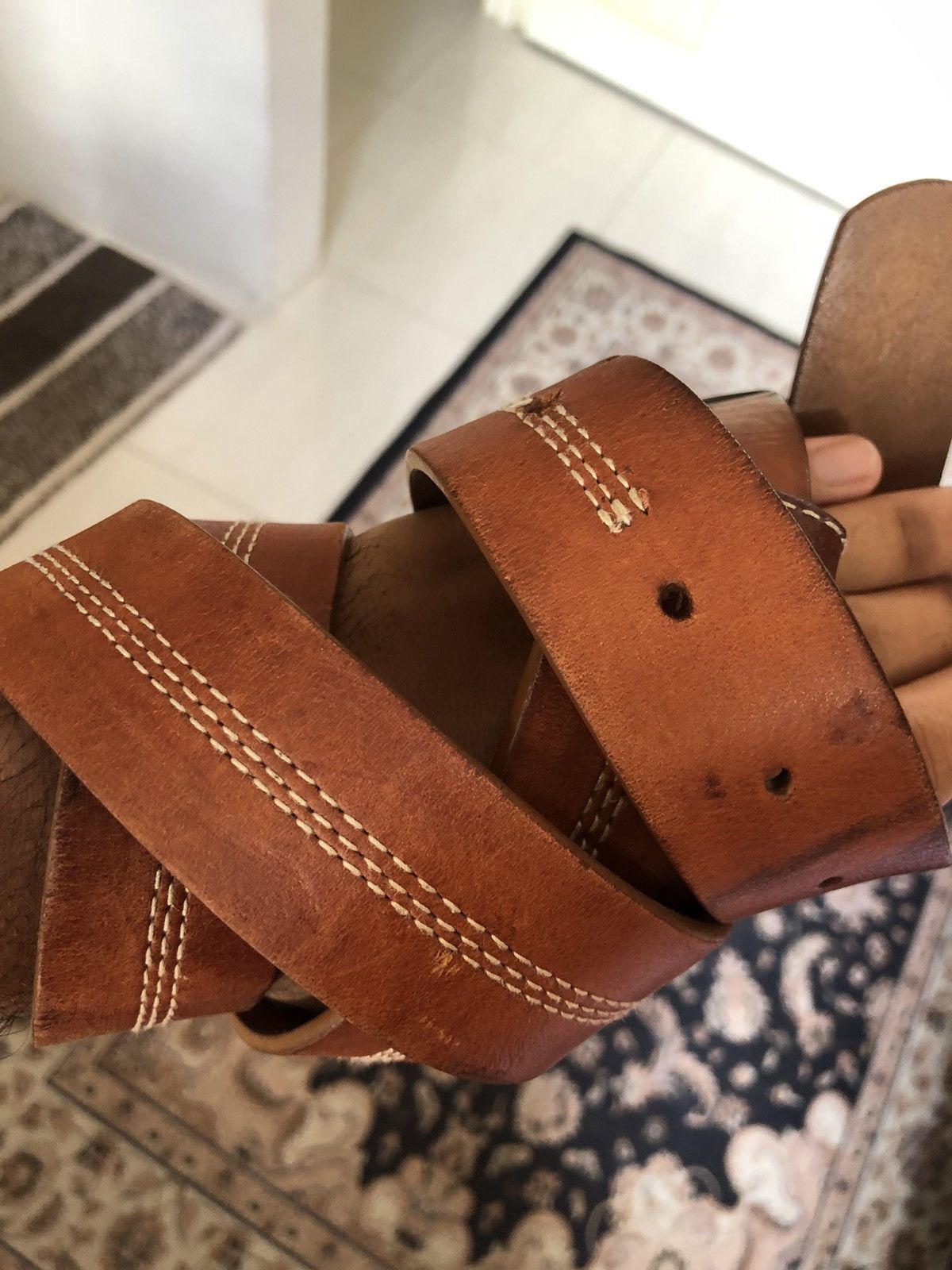 Carhartt Rare❗️Vintage Carhartt Buckle Spellout Leather Belt Size ONE SIZE - 12 Thumbnail