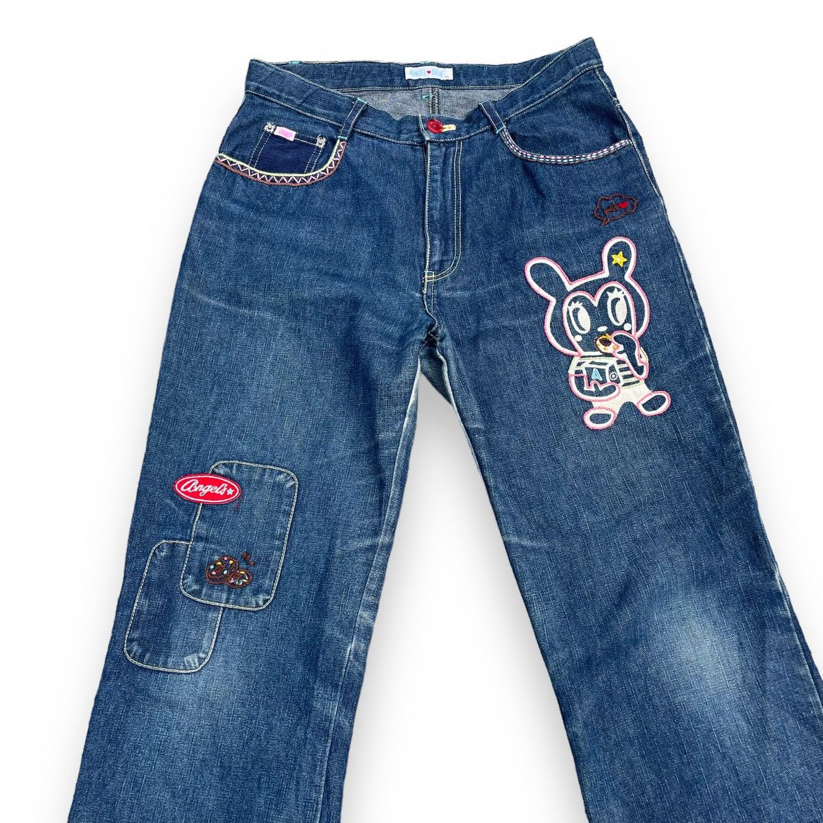 Angel Blue × Hysteric Glamour × Japanese Brand ANGEL BLUE CORDUROY POCKET PATCHWORK DENIM PANTS Size 28" / US 6 / IT 42 - 3 Thumbnail