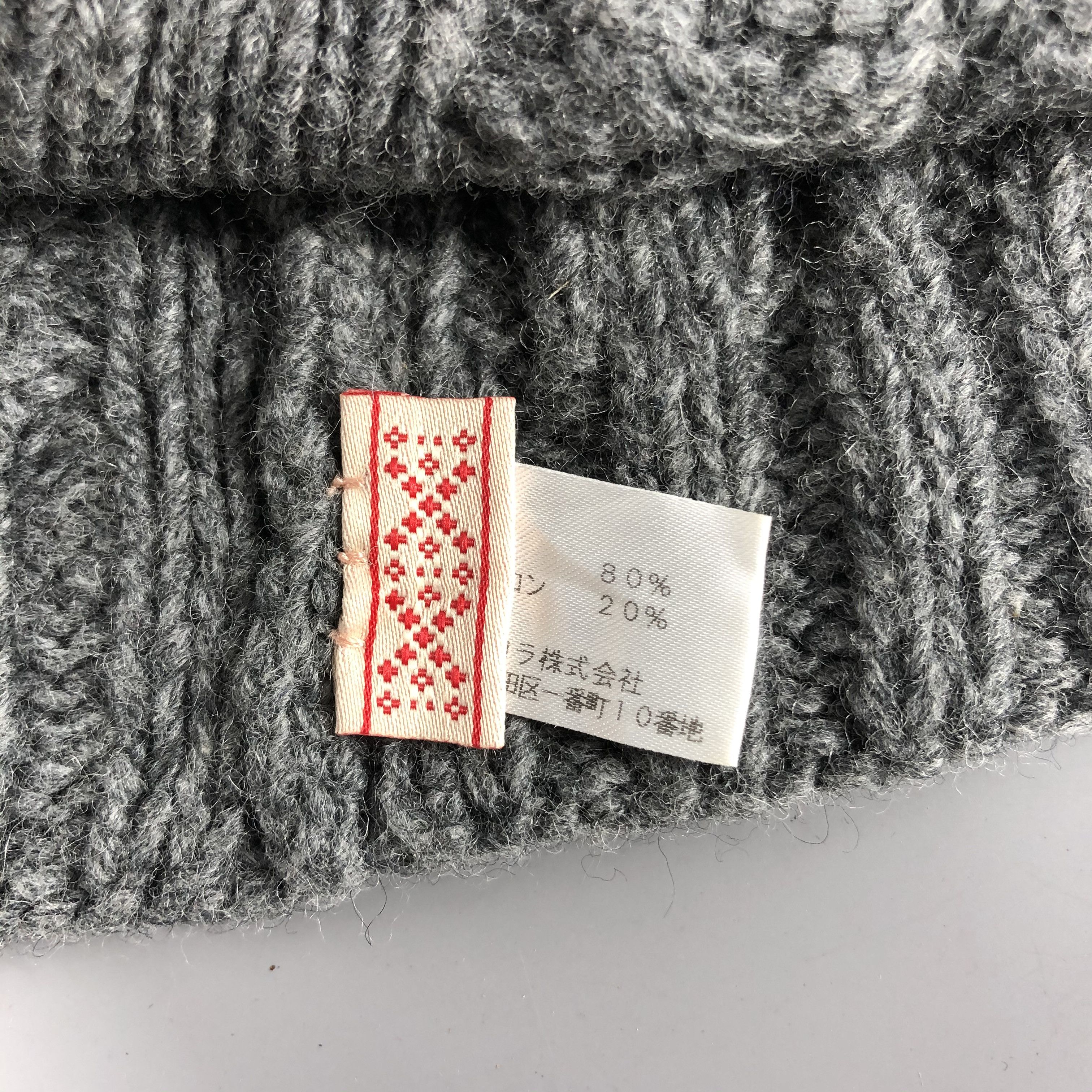 Aran Isles Knitwear × Vintage Aran Isle Gray Knit Beanie Snow Hat Snow Cap -D1261 Size ONE SIZE - 4 Thumbnail