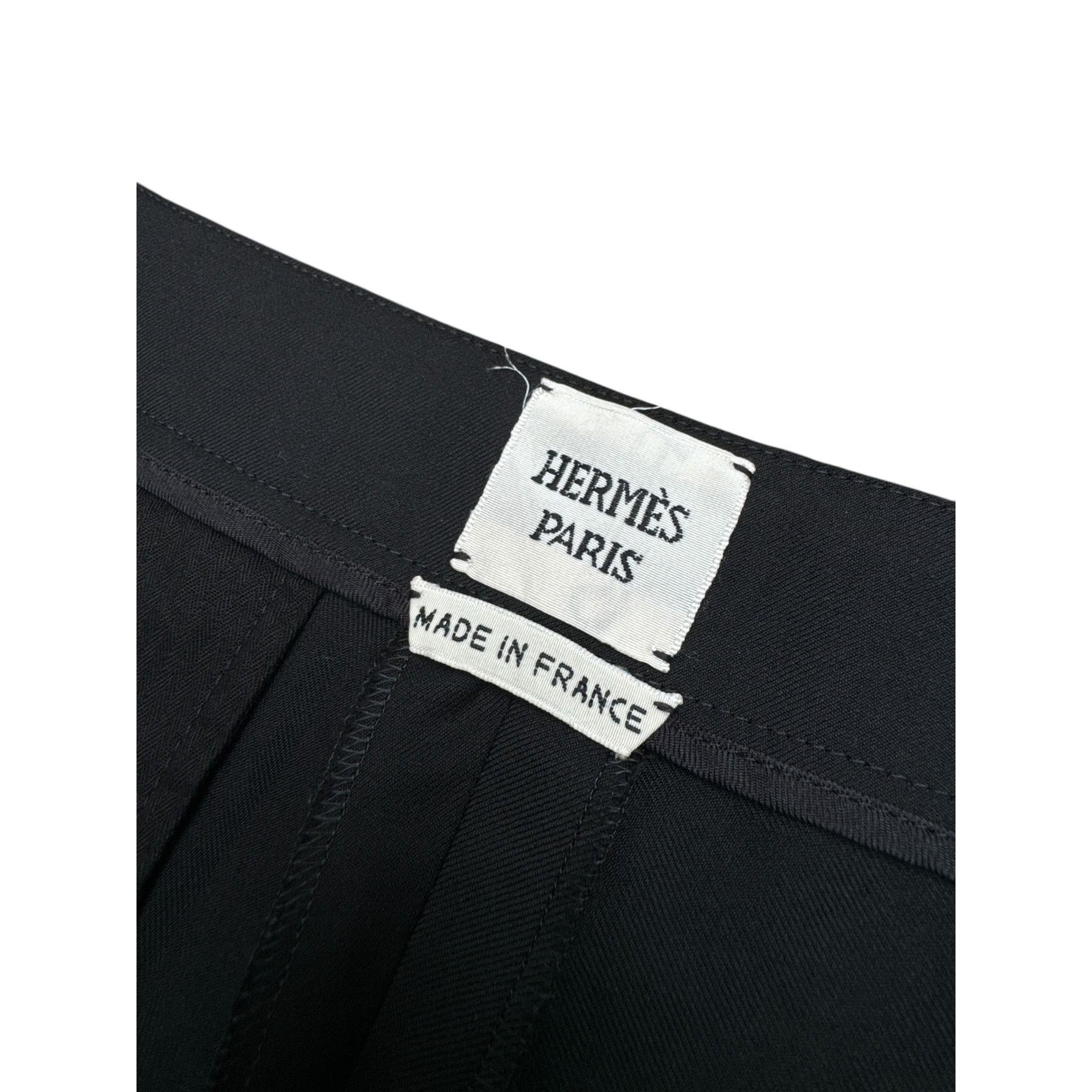 Hermes Black Virgin Wool Tailored Pants Size 26" / US 2 / IT 38 - 7 Thumbnail
