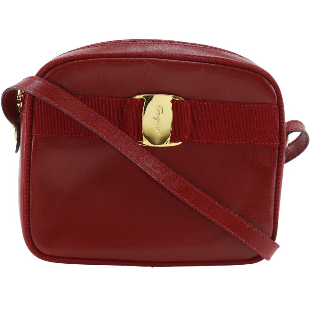 Salvatore Ferragamo Salvatore Ferragamo Salvatore Ferragamo Vara Calf Shoulder Bag Leather Crossbody Bag D21 3096 DUTY FREE for USA Size ONE SIZE - 1 Thumbnail
