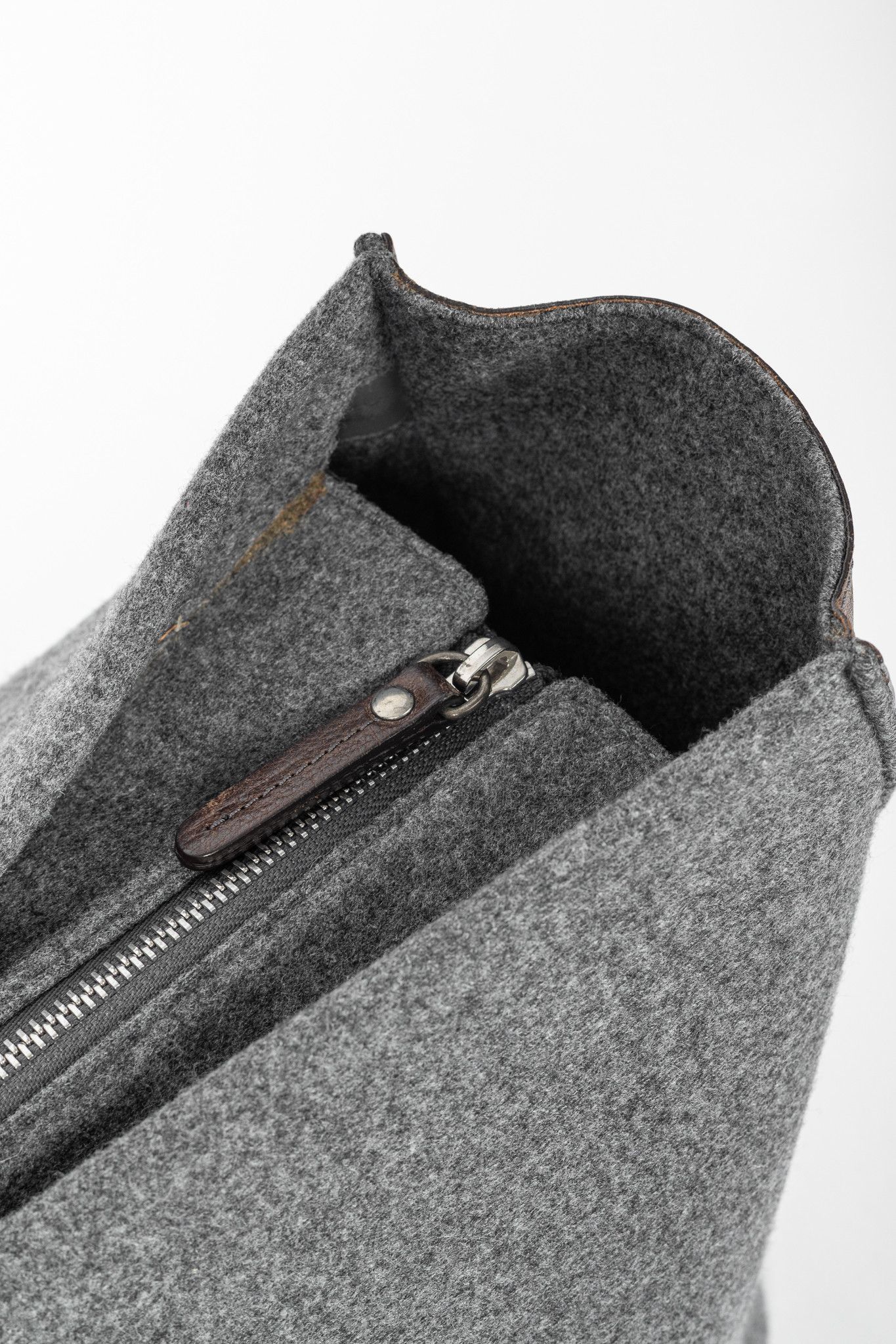Brunello Cucinelli Brunello Cucinelli Grey Wool-Felt Leather-Trim Tote Size ONE SIZE - 8 Thumbnail