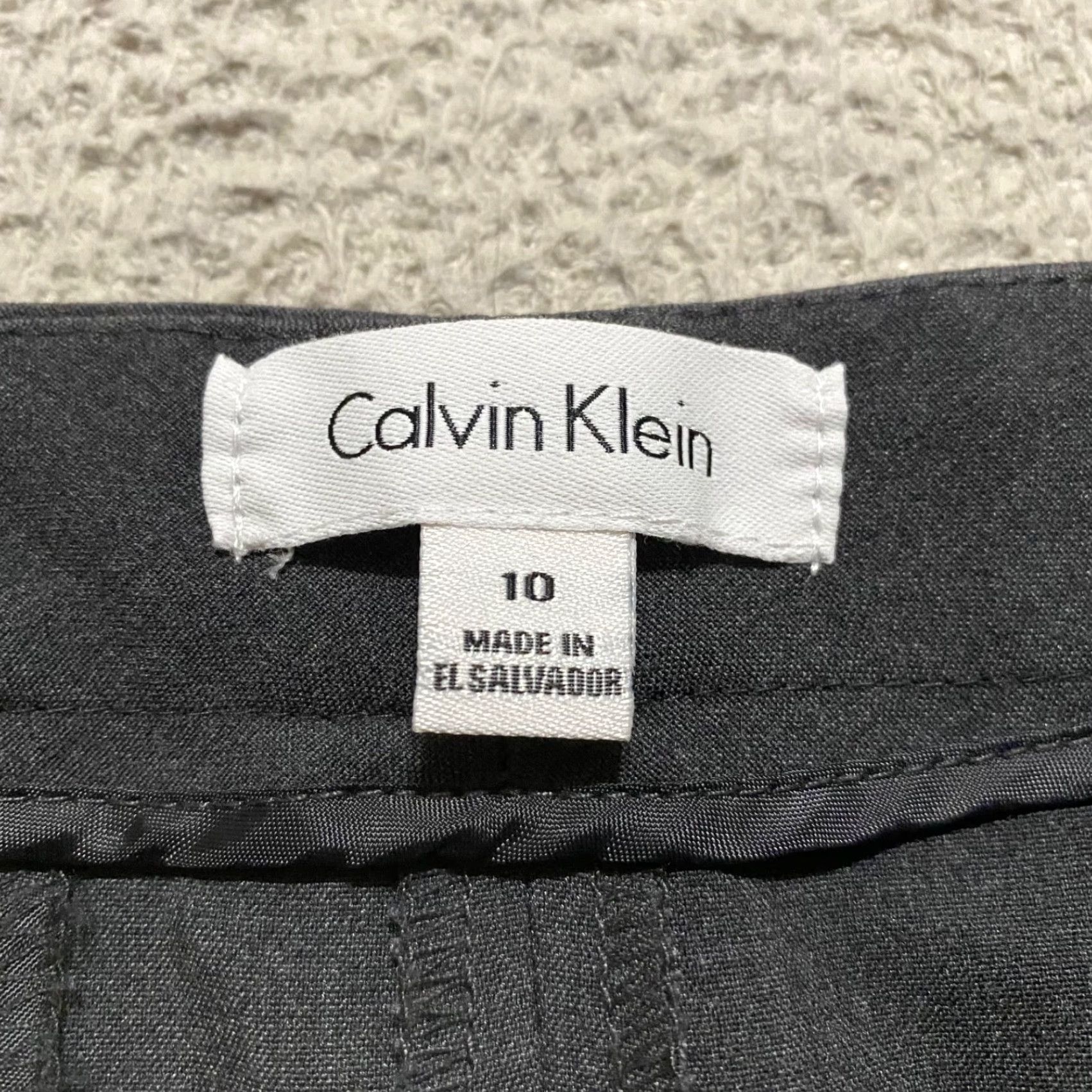 Calvin Klein Calvin Klein Womens Dress Pants Gray Straight High Rise 10 Business Casual Formal Womens Size 32" / US 10 / IT 46 - 3 Thumbnail