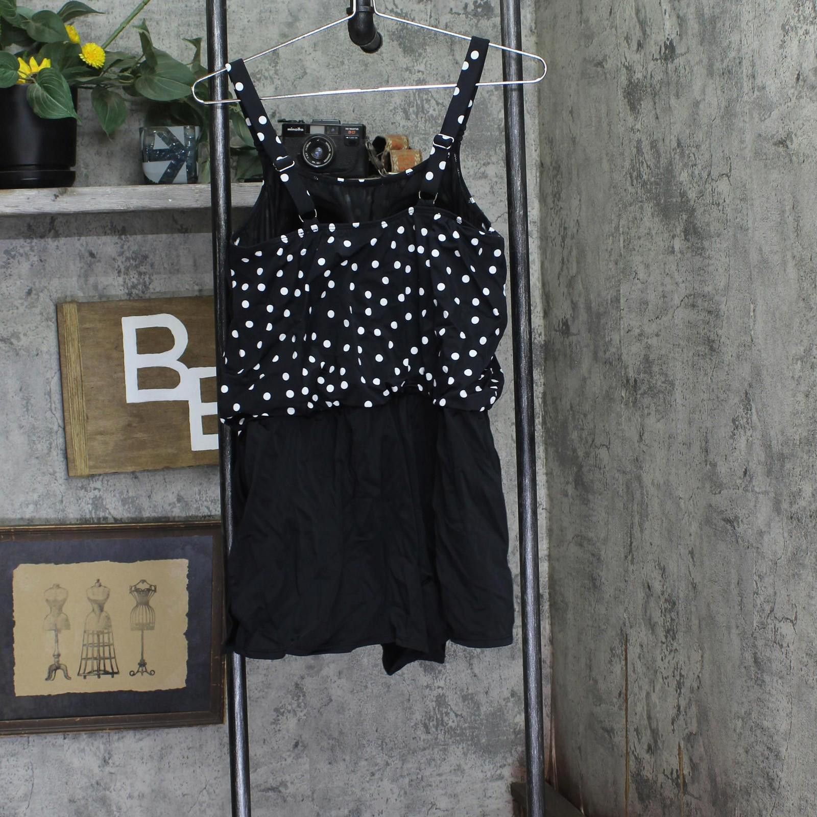 Other Nwt Swim Solutions Dot One Piece Swimsuit Black / White 10 Size ONE SIZE - 2 Thumbnail