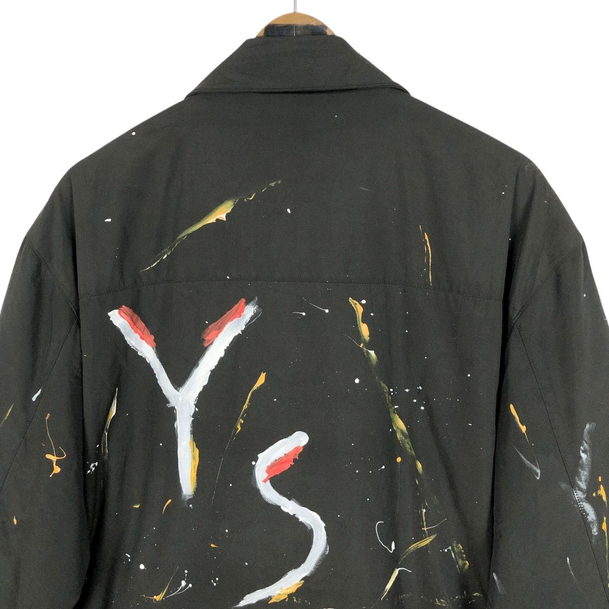 Yves Saint Laurent Yves Saint Laurent Pour Homme Big Logo Paint Splatter Parka Size US L / EU 52-54 / 3 - 13 Thumbnail