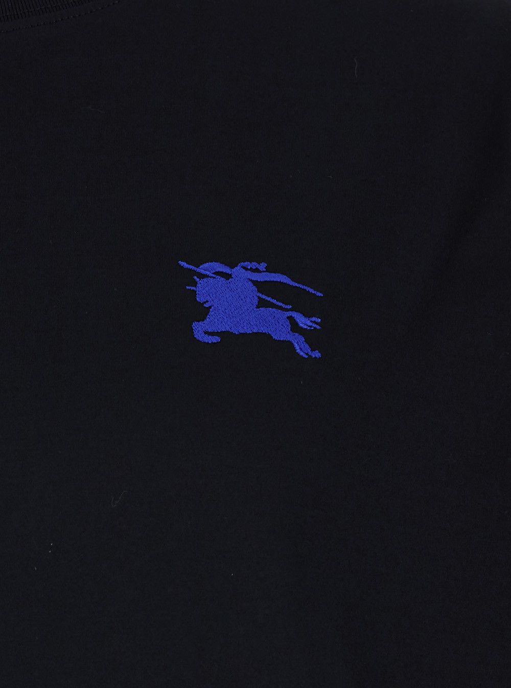 Burberry Black Cotton T-Shirt with Embroidered Logo in Cotton Man Size US S / EU 44-46 / 1 - 1 Thumbnail