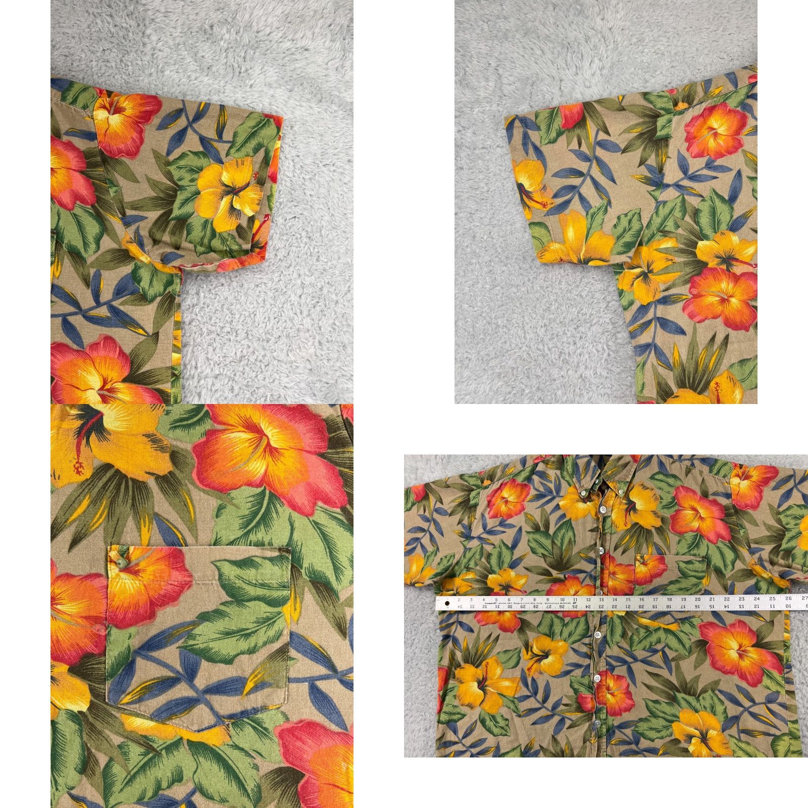 Vintage VINTAGE Roundy Bay Mens Hawaiian Shirt XL Orange Button-Up Hibiscus Cotton Size US XL / EU 56 / 4 - 8 Thumbnail