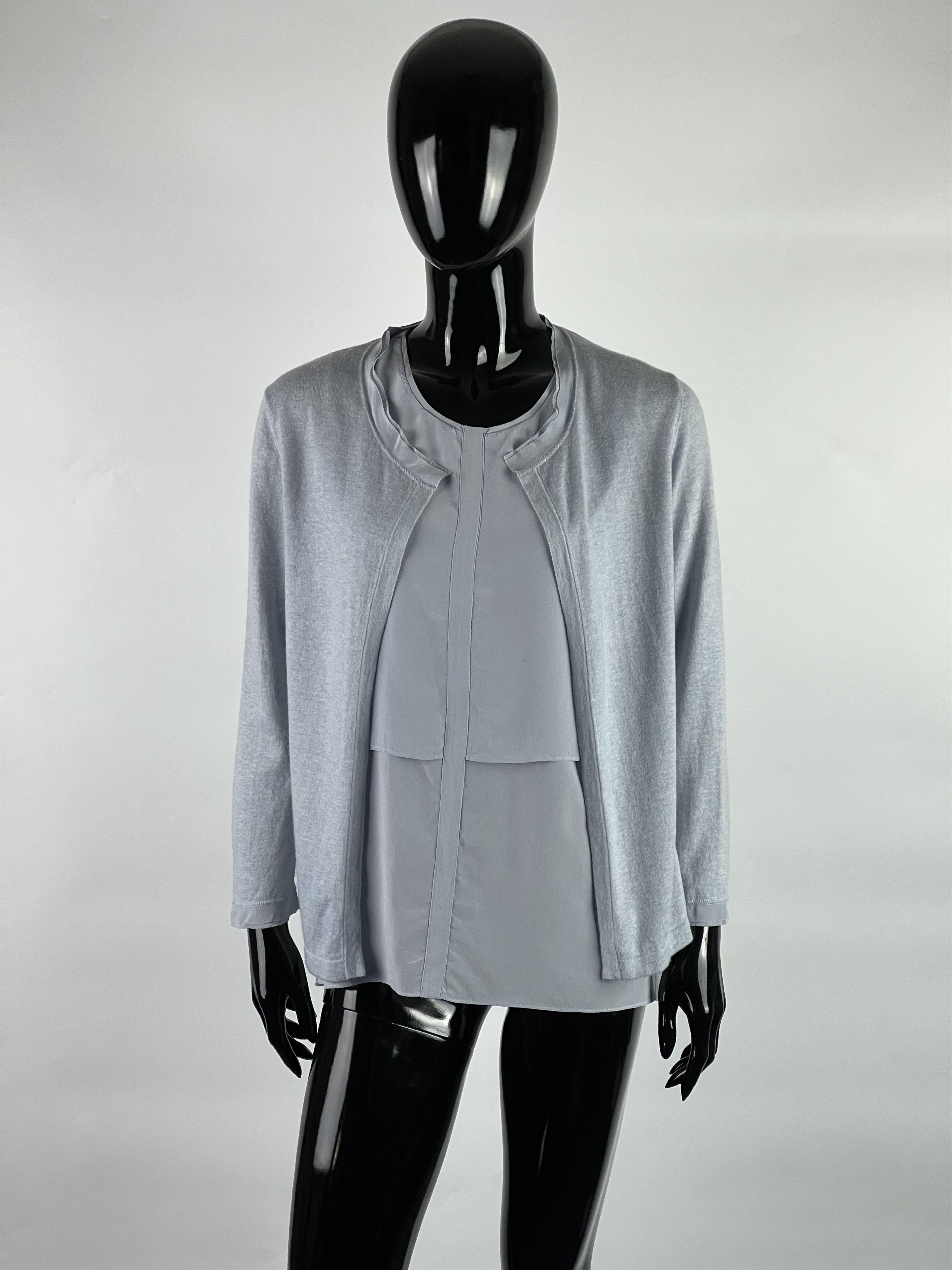 Designer Hemisphere Set Open Cardigan Tank Top Cashmere Silk Size S / US 4 / IT 40 - 1 Thumbnail
