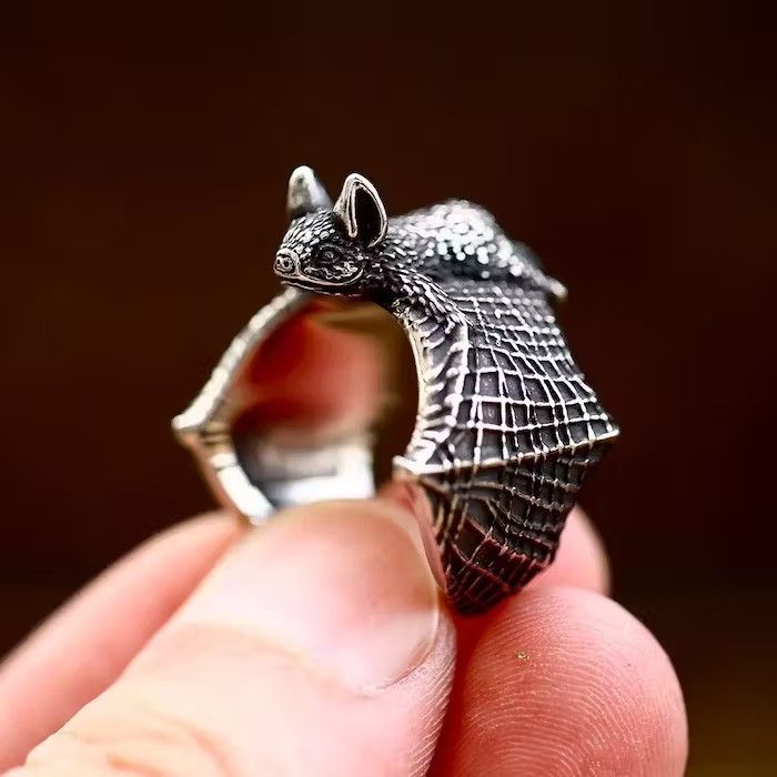 image of Vintage Y2K Silver Bat Ring ( Size 6-13), Men's