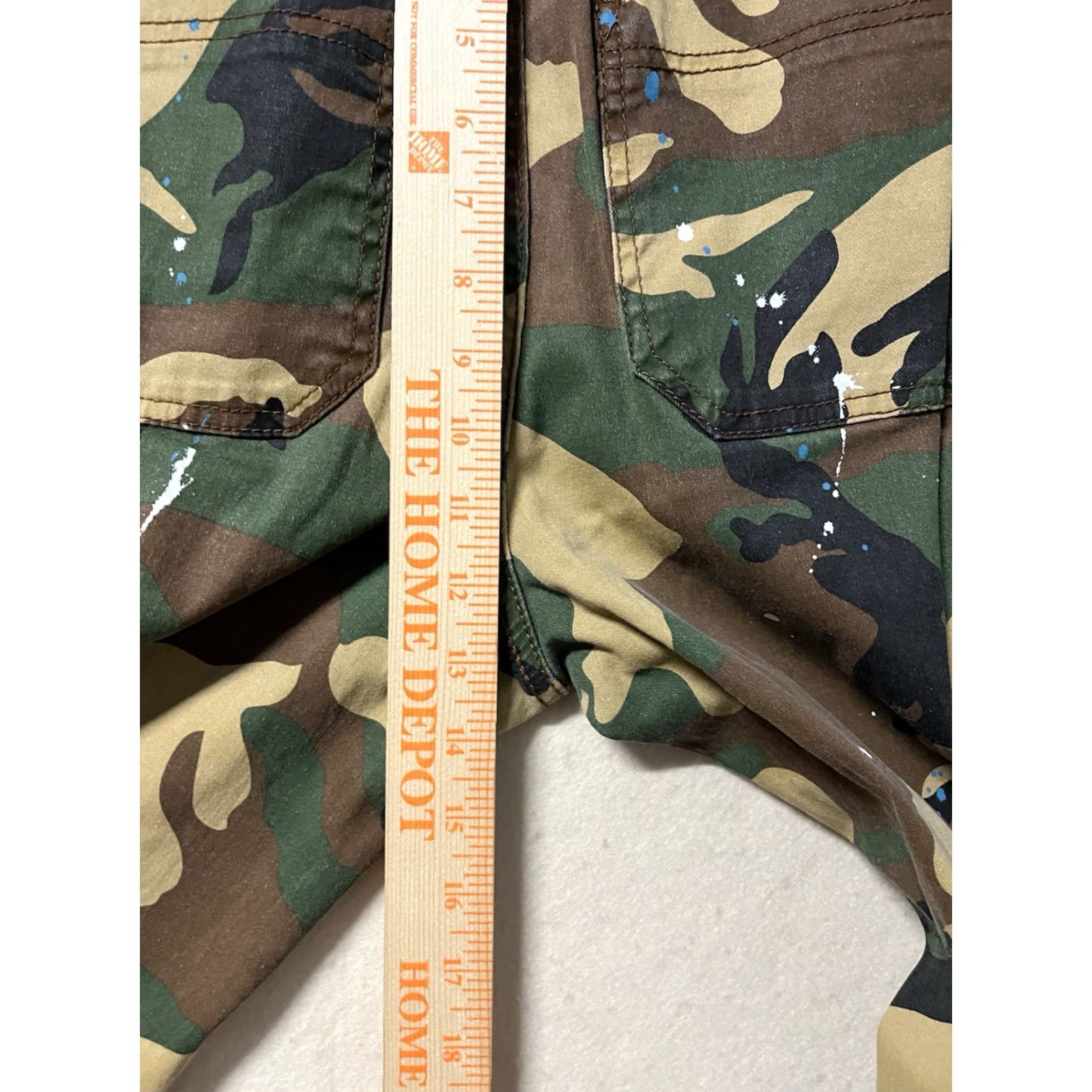Almost Famous Almost Famous Cargo Pants Womens Medium Camo Green Paint Splatter Streetwear Size 32" / US 10 / IT 46 - 4 Thumbnail