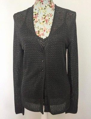 Christian Dior Monsieur Vintage CHRISTIAN DIOR 2pc cami and cardigan twin set w/ Silver Sparkle Size L / US 10 / IT 46 - 13 Thumbnail