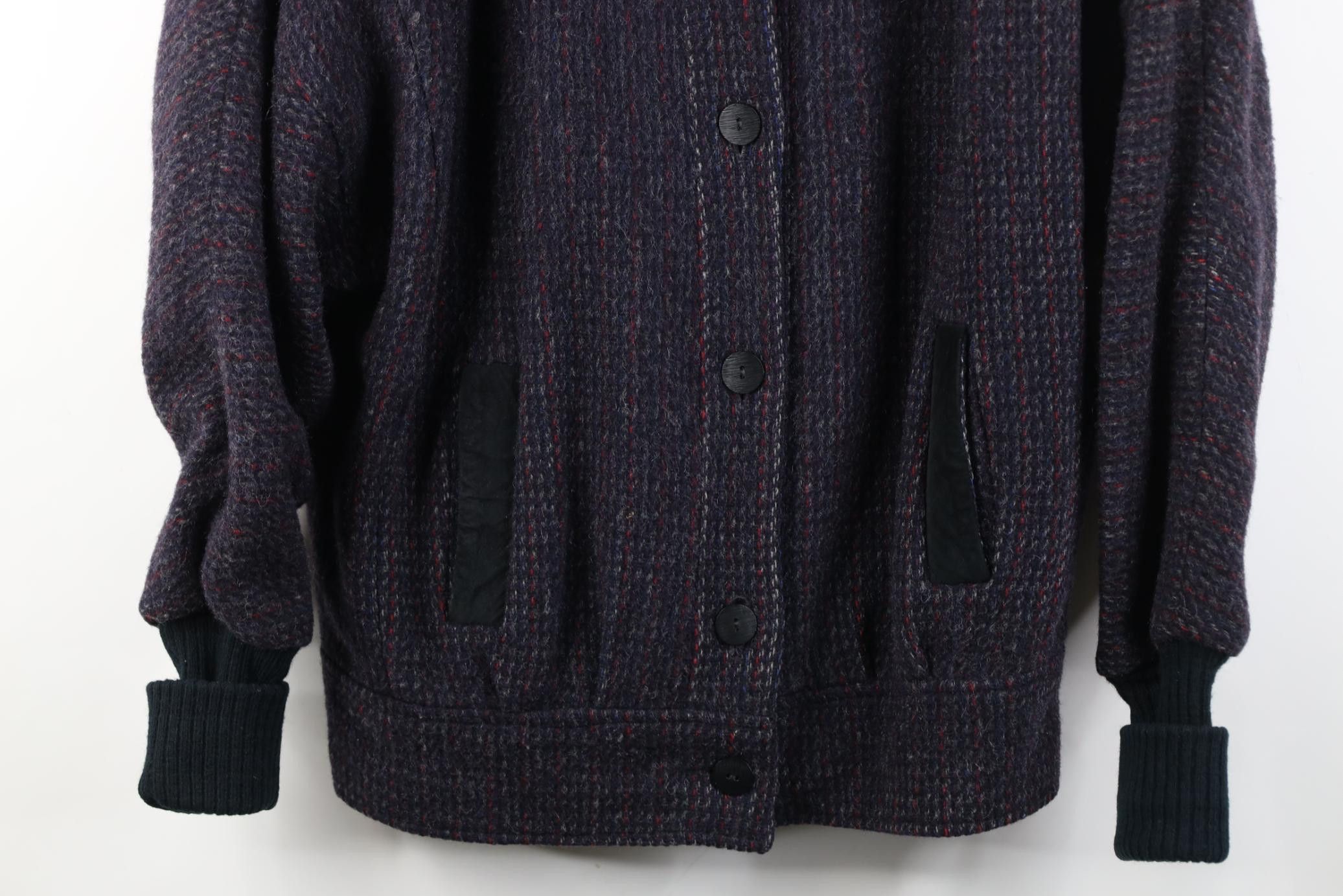 Vintage Vintage 80s 90s Streetwear Trim Wool Tweed Bomber Jacket USA Size L / US 10 / IT 46 - 3 Thumbnail