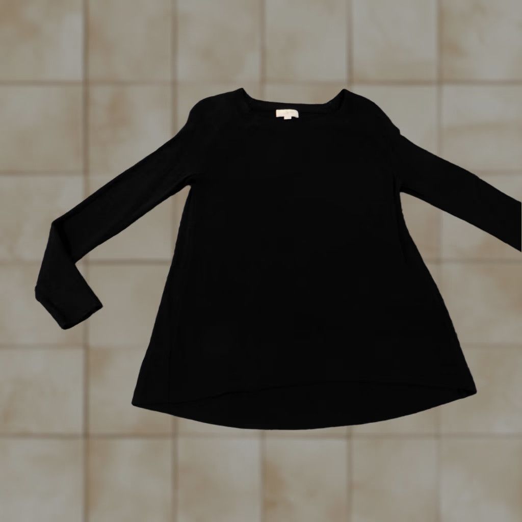 Loft LOFT Sweater Pullover Women Medium Black Knit Cotton Rayon Crew Neck Long Sleeve Knit Pattern Regular Size M Size M / US 6-8 / IT 42-44 - 1 Thumbnail