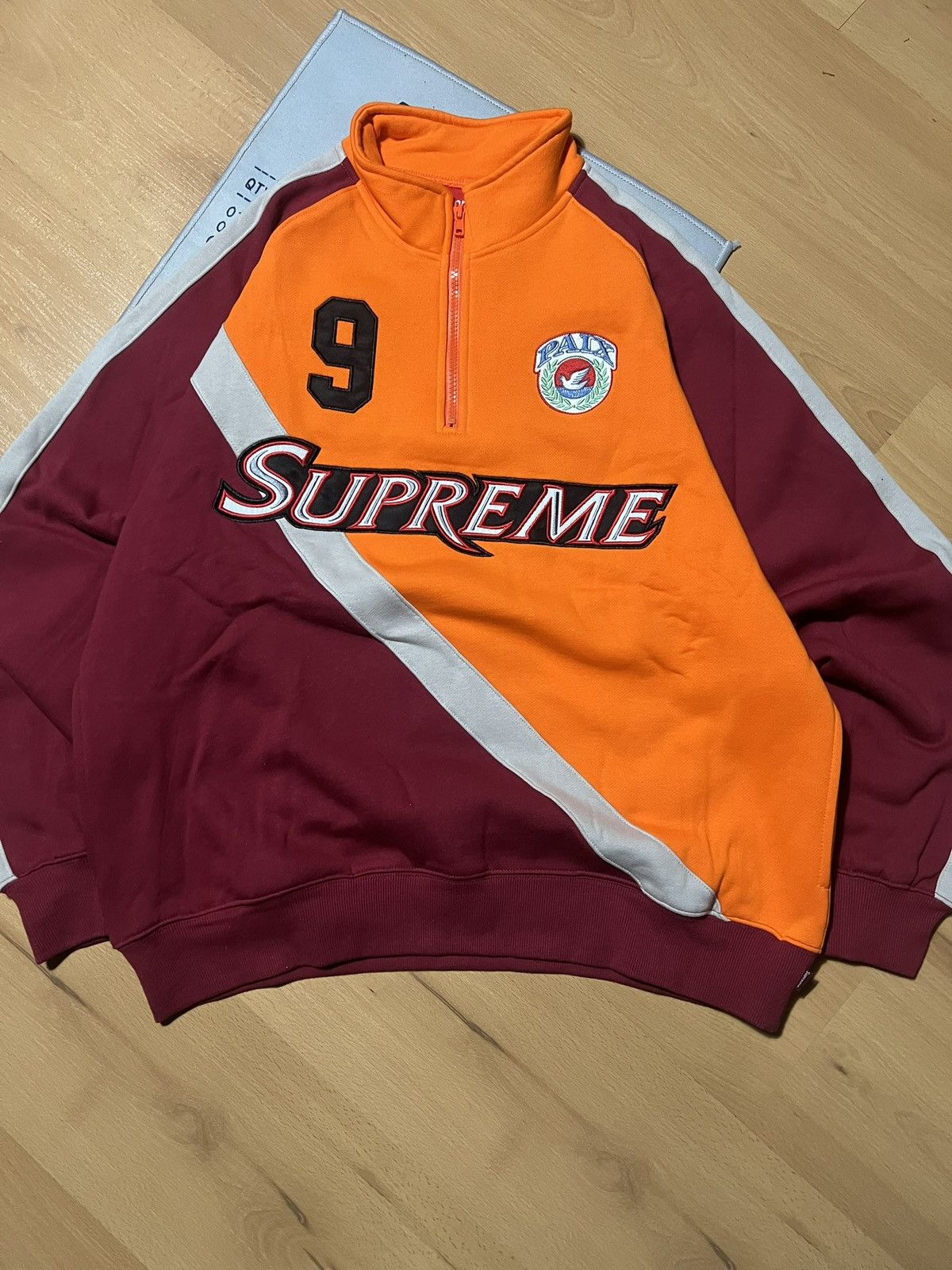 Supreme Supreme Half Zip Track Sweatshirt Orange Burgundy Logo Size US M / EU 48-50 / 2 - 1 Thumbnail