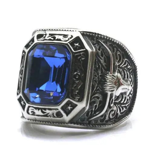 Other Stainless Cool West Cowboy Green Stone Newest Ring Size ONE SIZE - 1 Thumbnail