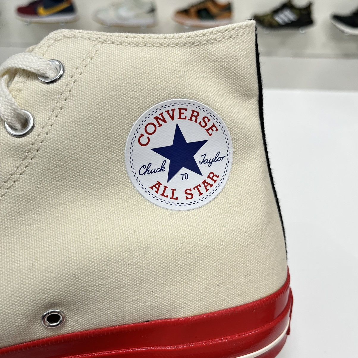 Comme des Garcons × Converse Converse Chuck Taylor All Star 70 Hi x CDG Play Red Midsole Size US 11 / EU 44 - 14 Thumbnail