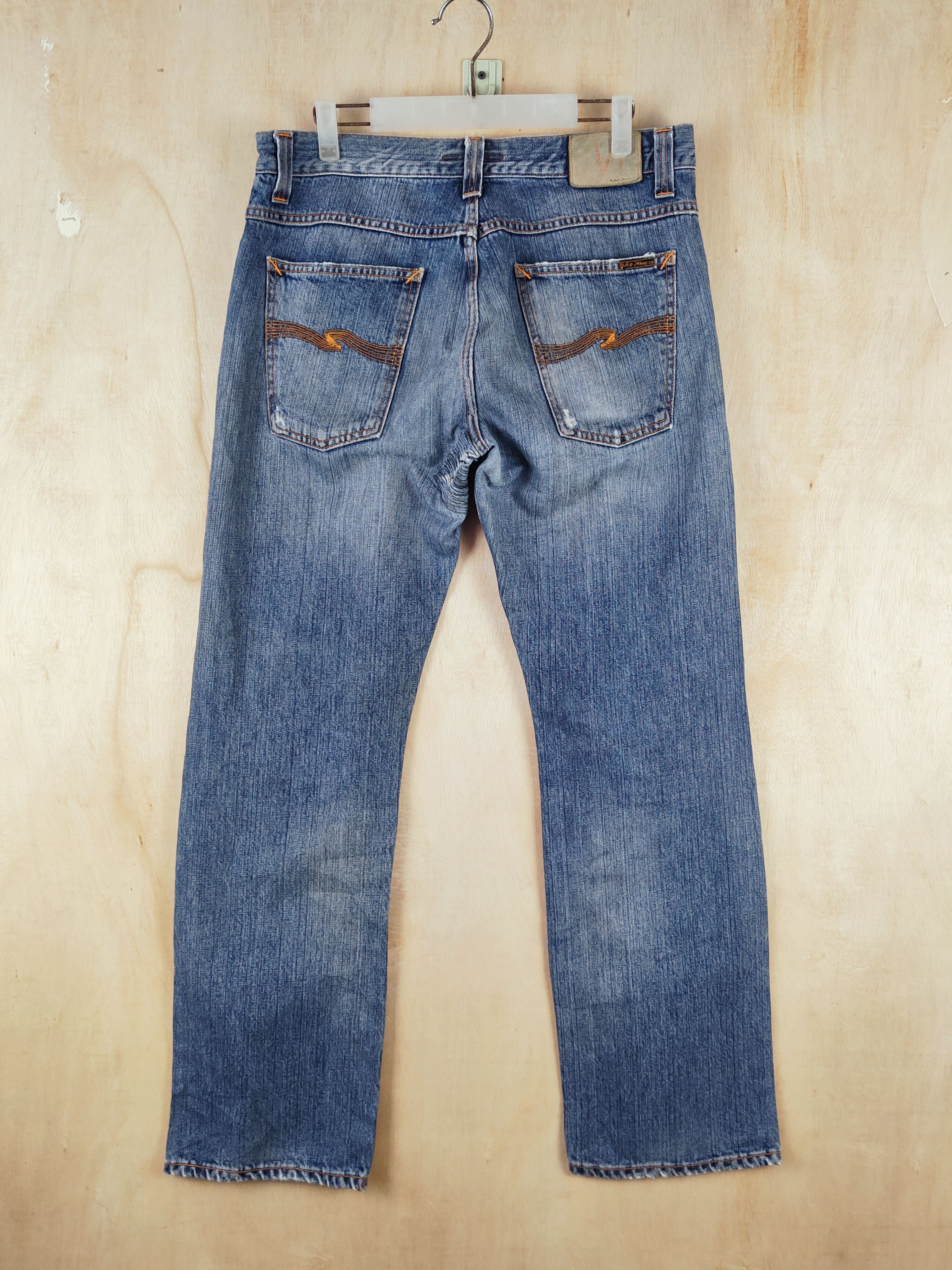 Japanese Brand Nudie Jeans Blue Distressed Ripped Jeans #S2667 Size US 34 / EU 50 - 8 Thumbnail